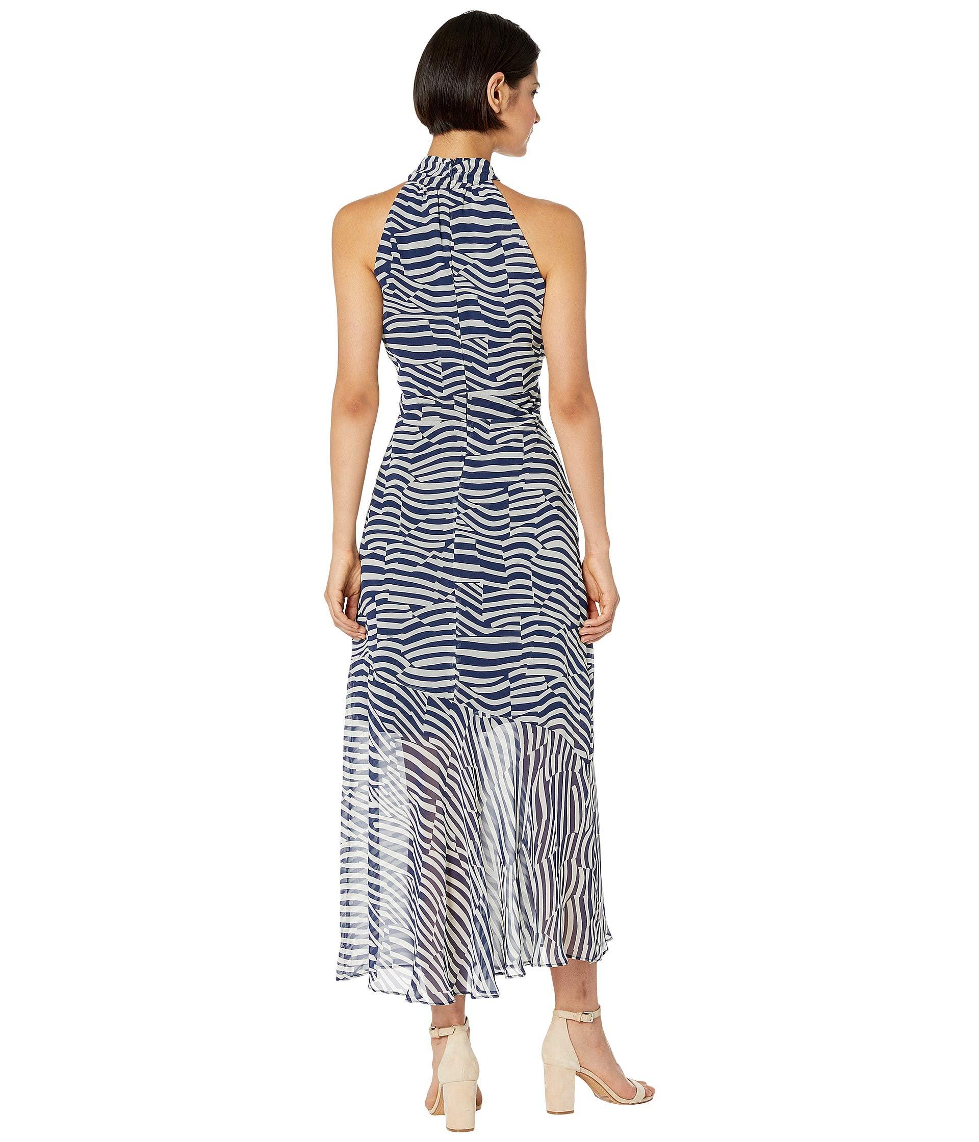 Sam Edelman Synthetic Printed Illusion Dress in Navy/Ivory (Blue) - Lyst