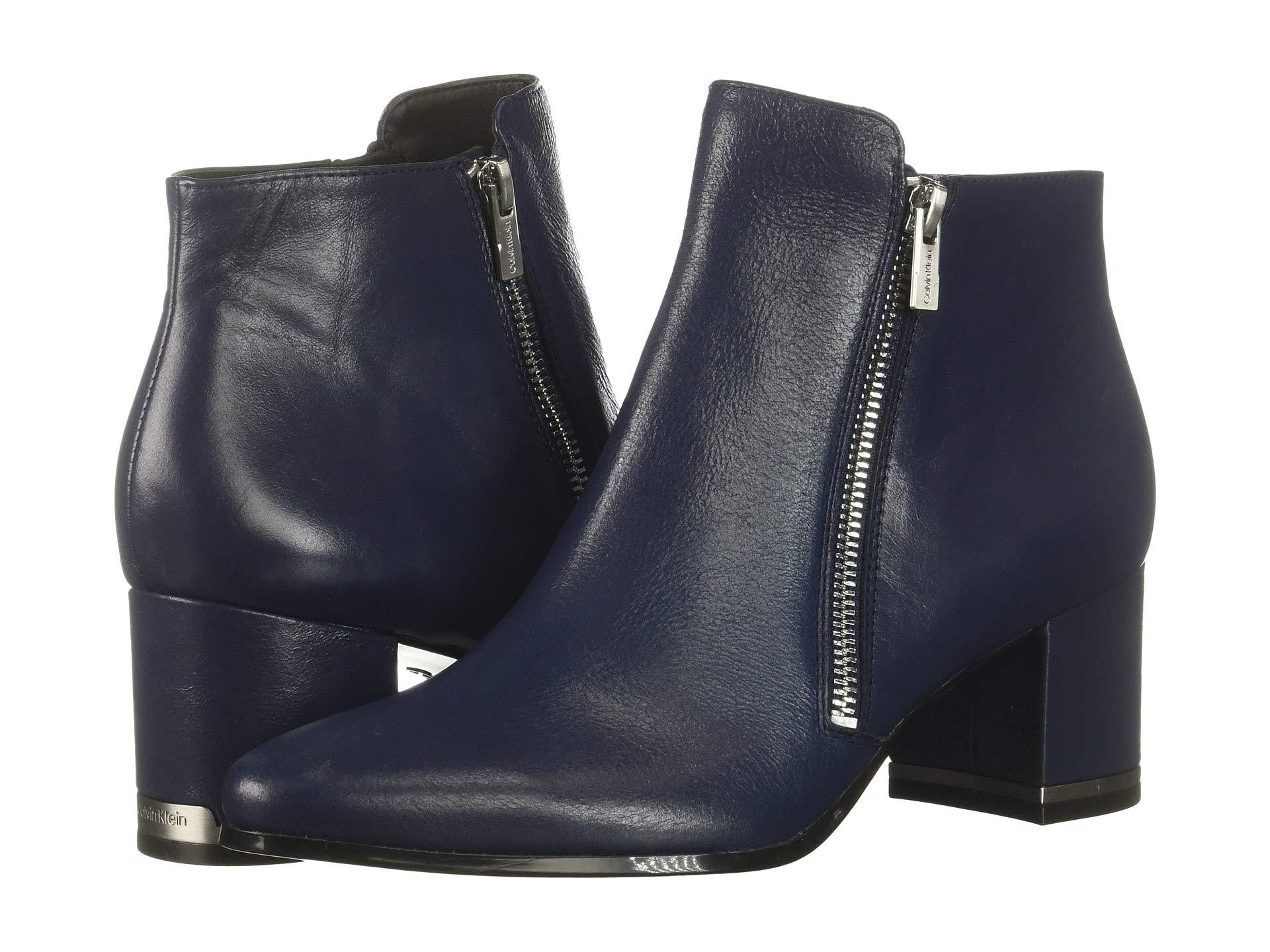 calvin klein fara leather booties