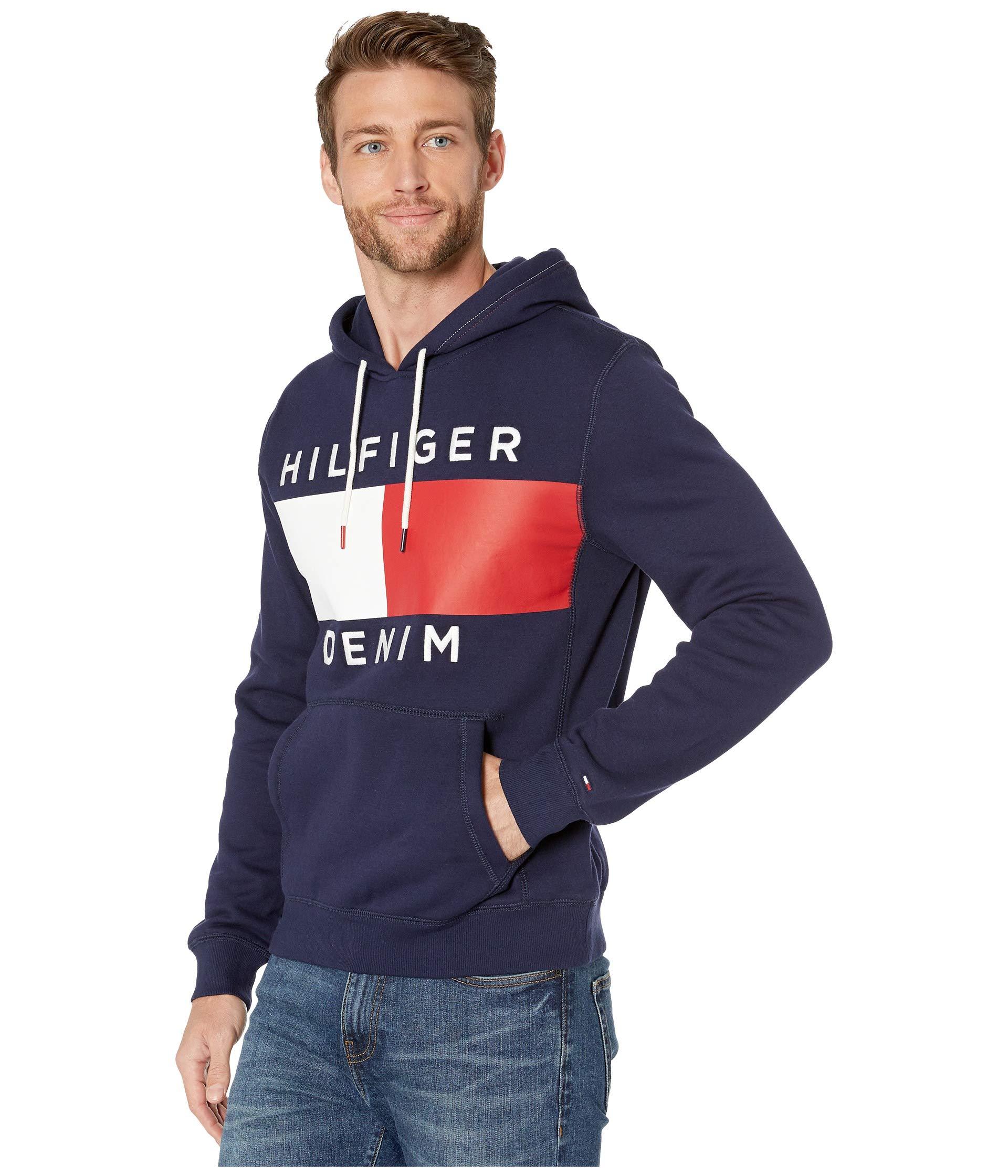 tommy hilfiger brooks logo print hoodie