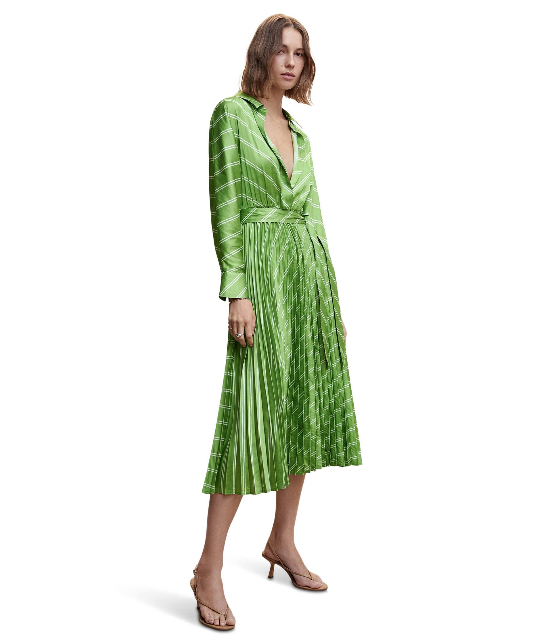 Mango Galo Dress in Green | Lyst