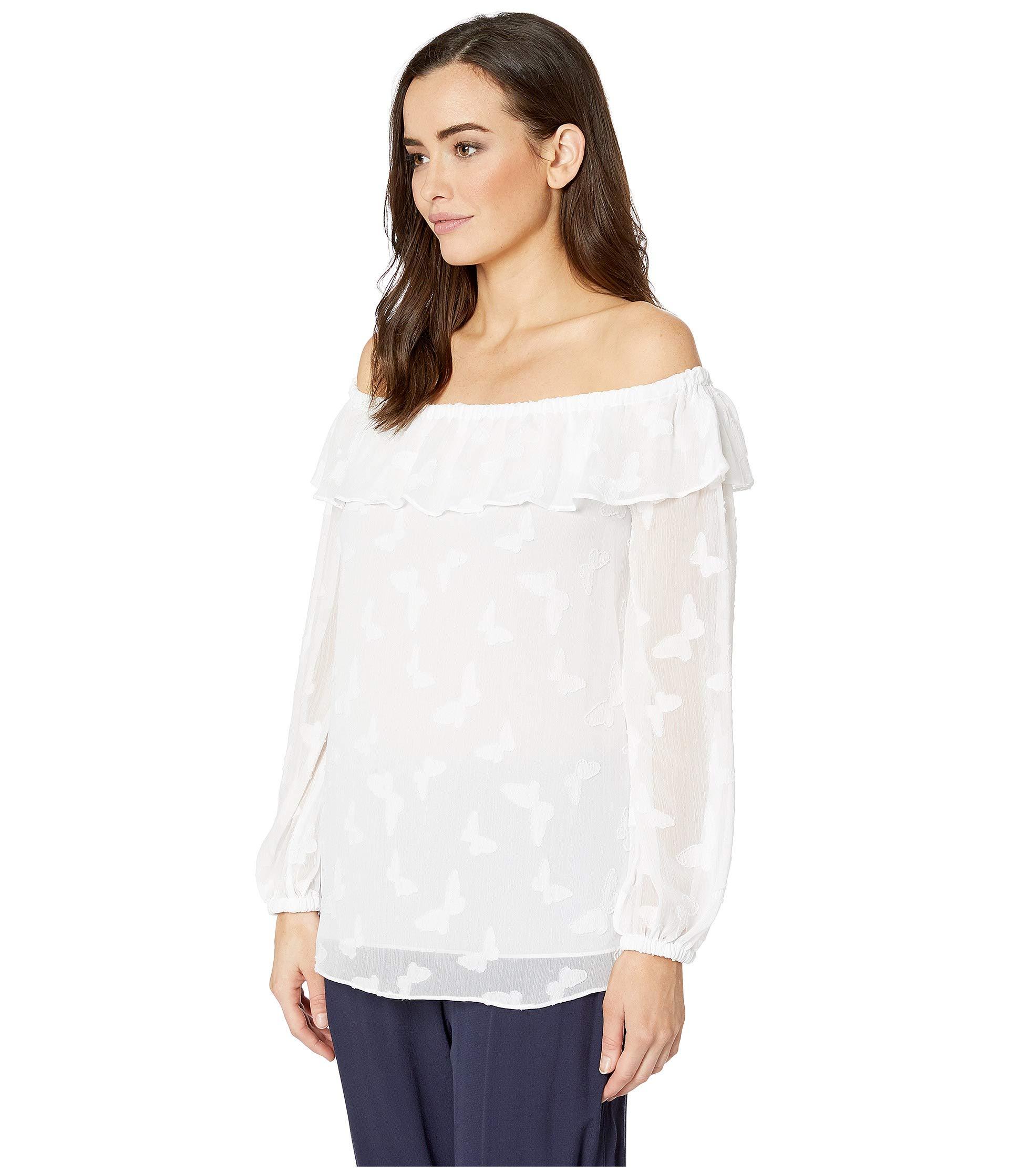 michael kors white off the shoulder top