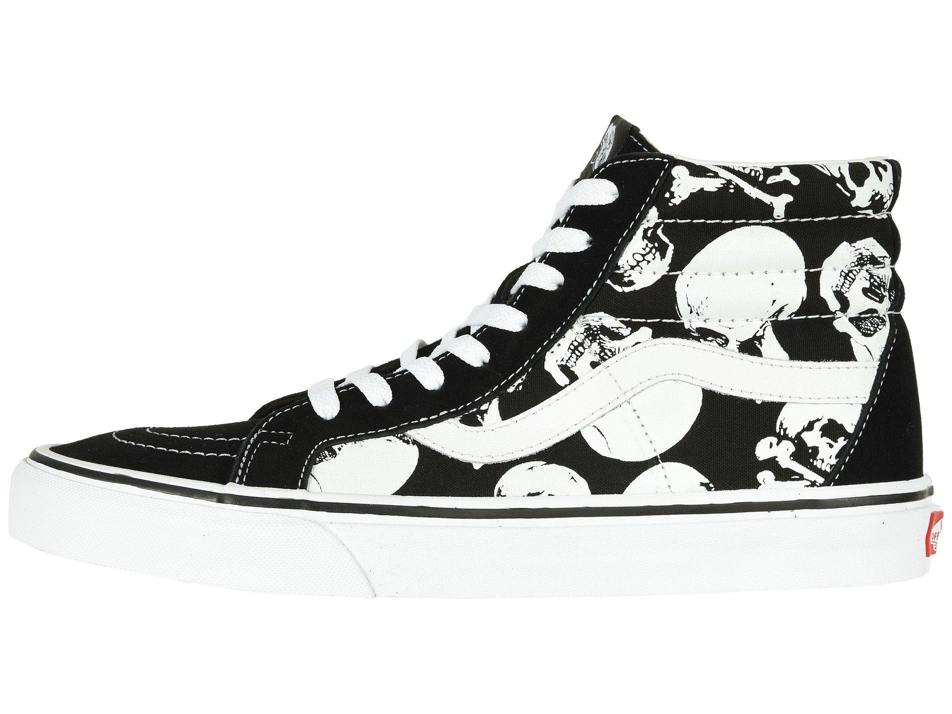 Vans Leather Sk8-hi Reissue ((skulls) Black/true White) Skate Shoes for Men  | Lyst