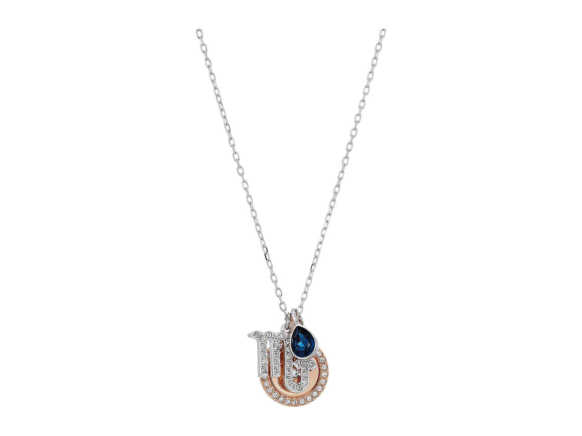 Swarovski Zodiac Pendant Scorpio Necklace (teal) Necklace in Metallic - Lyst