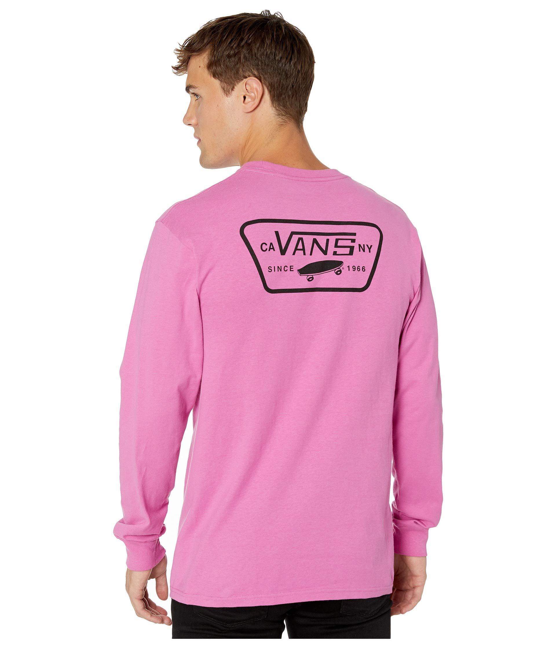 Vans Cotton Full Patch Back Long Sleeve Tee in Pink for Men Lyst