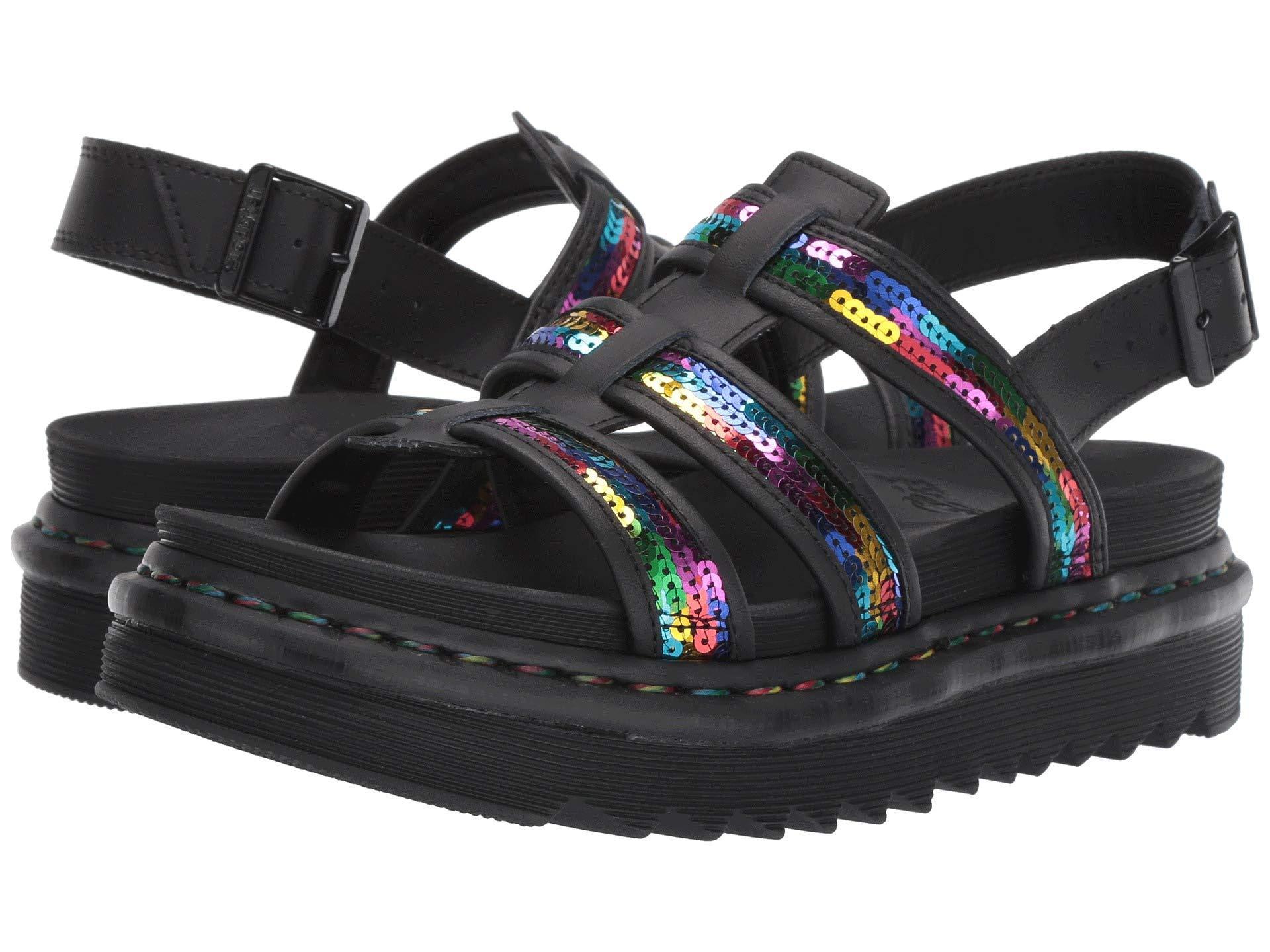Dr Martens Yelena Sandals In Rainbow Sequin | mail.teachmeeasy.com