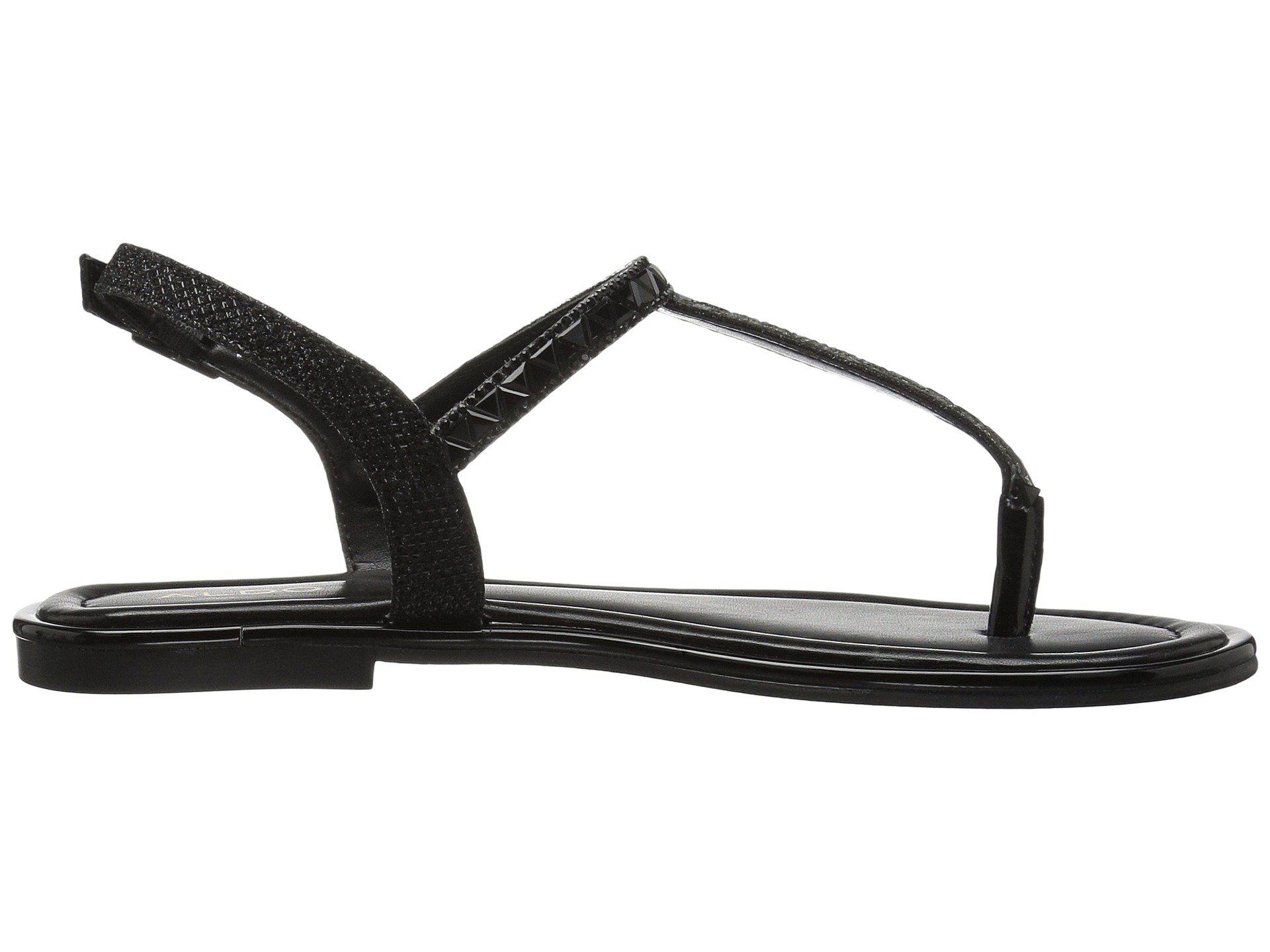 ALDO Synthetic Sheeny Flat Sandal in Black Lyst