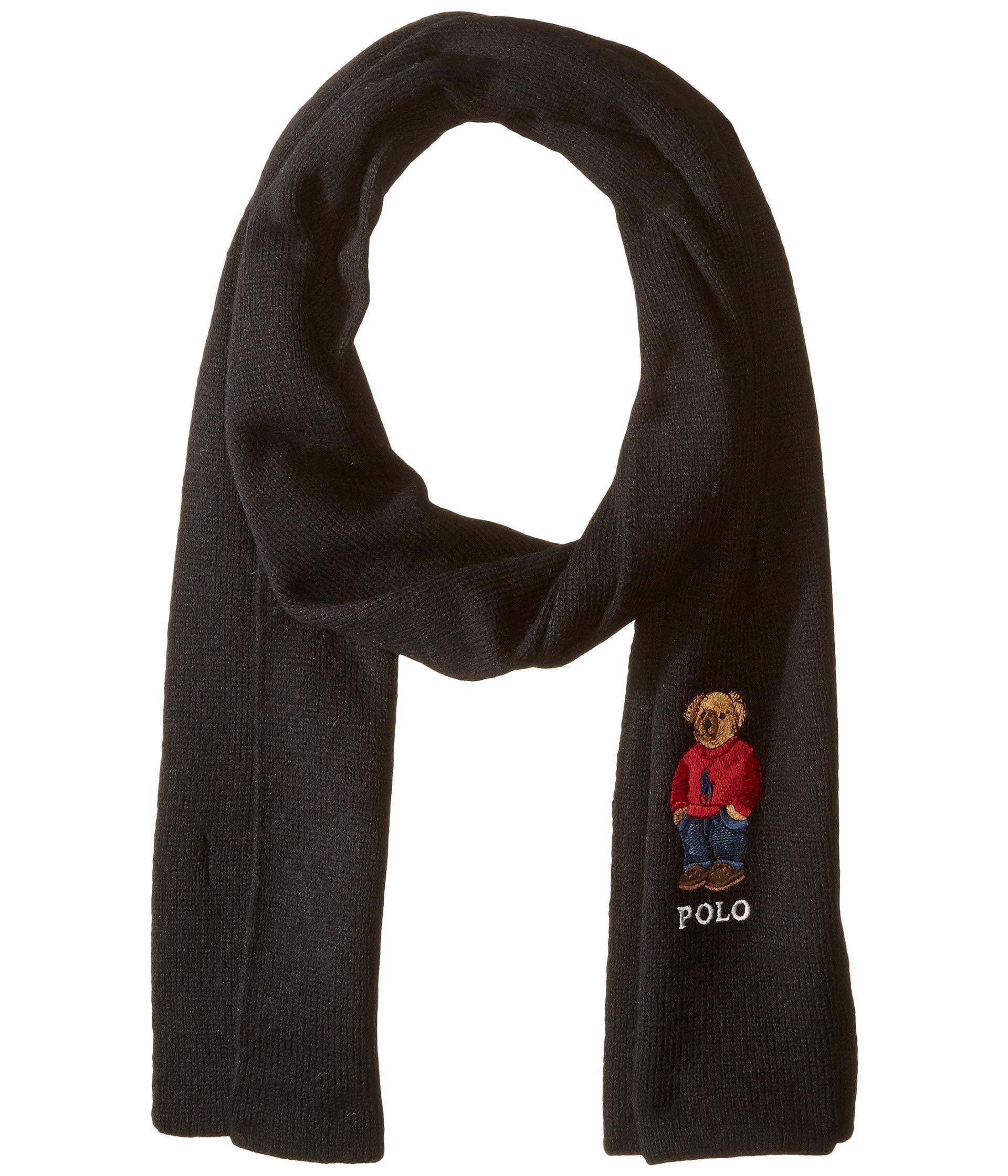 Polo Ralph Lauren Synthetic Polo Pony Bear Scarf (black) Scarves for