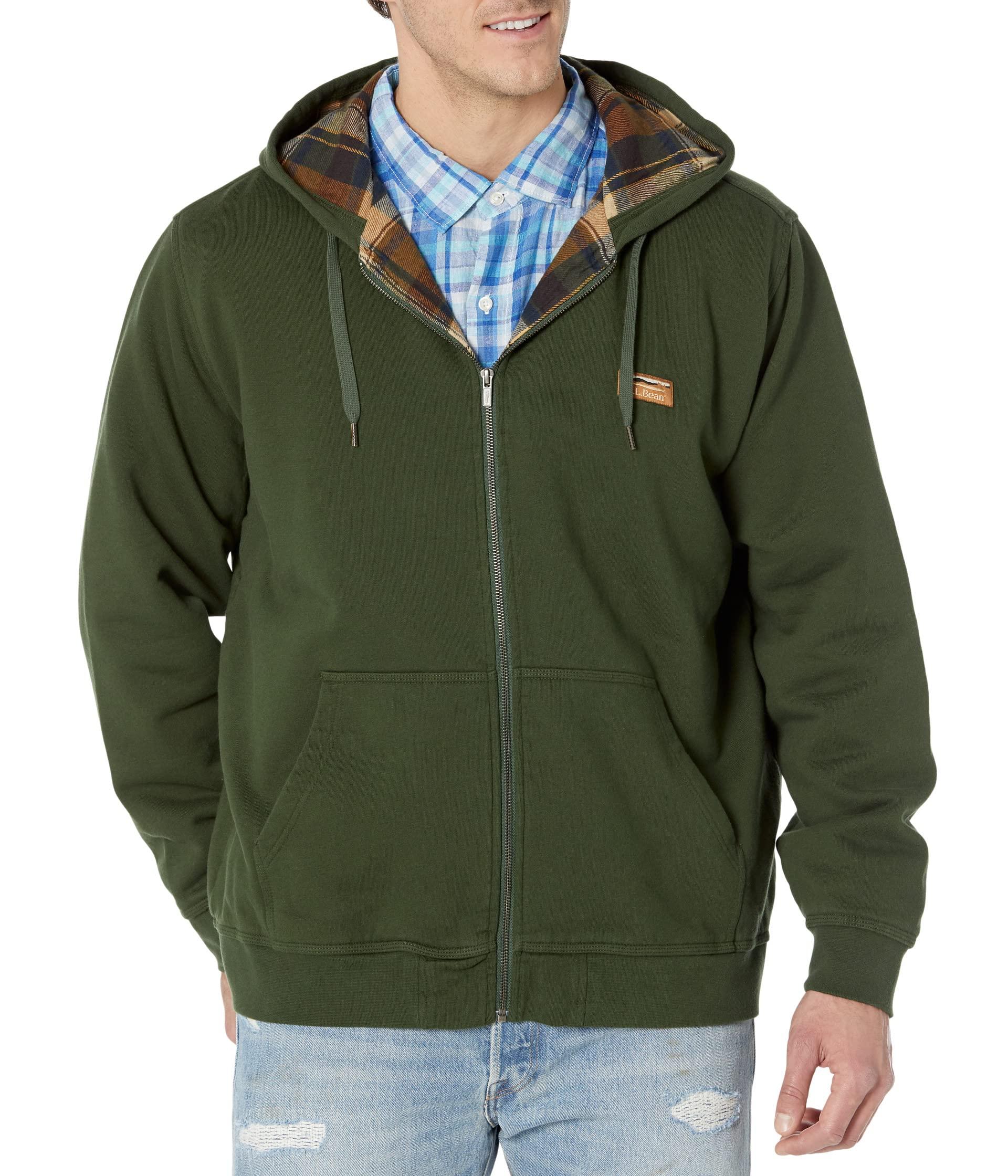 L.L. Bean Katahdin Iron Works Sweatshirt Flannel Lined Full Zip Hooded