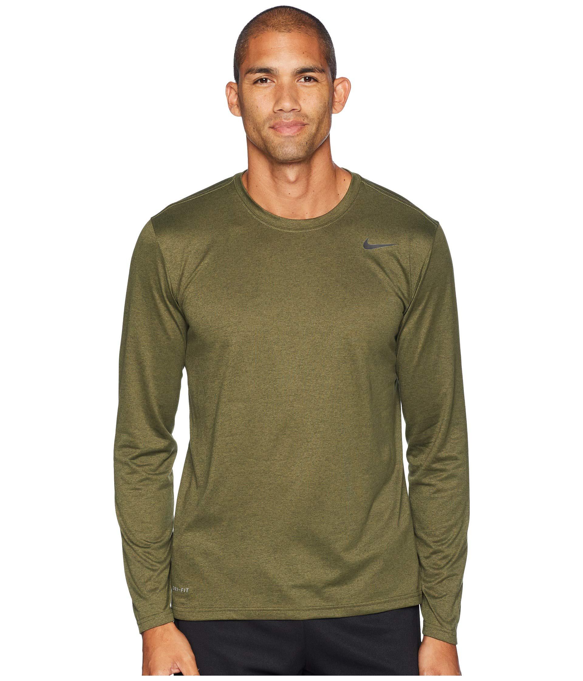 Nike Synthetic Legend 2.0 Long Sleeve Tee (olive Canvas) T Shirt in Green  for Men - Lyst
