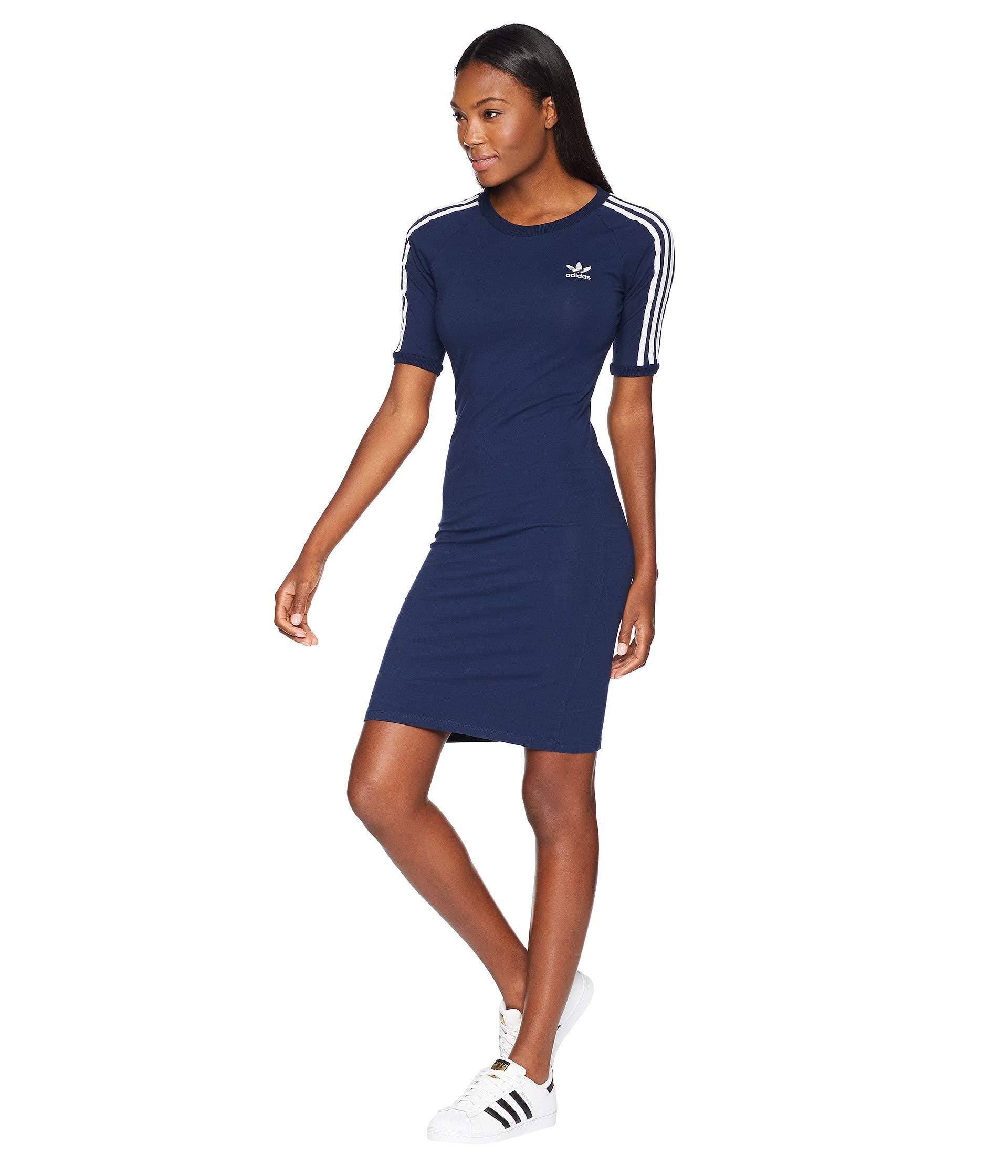 adidas Originals 3 Stripes Dress, Collegiate Navy/white Xs in Blue | Lyst
