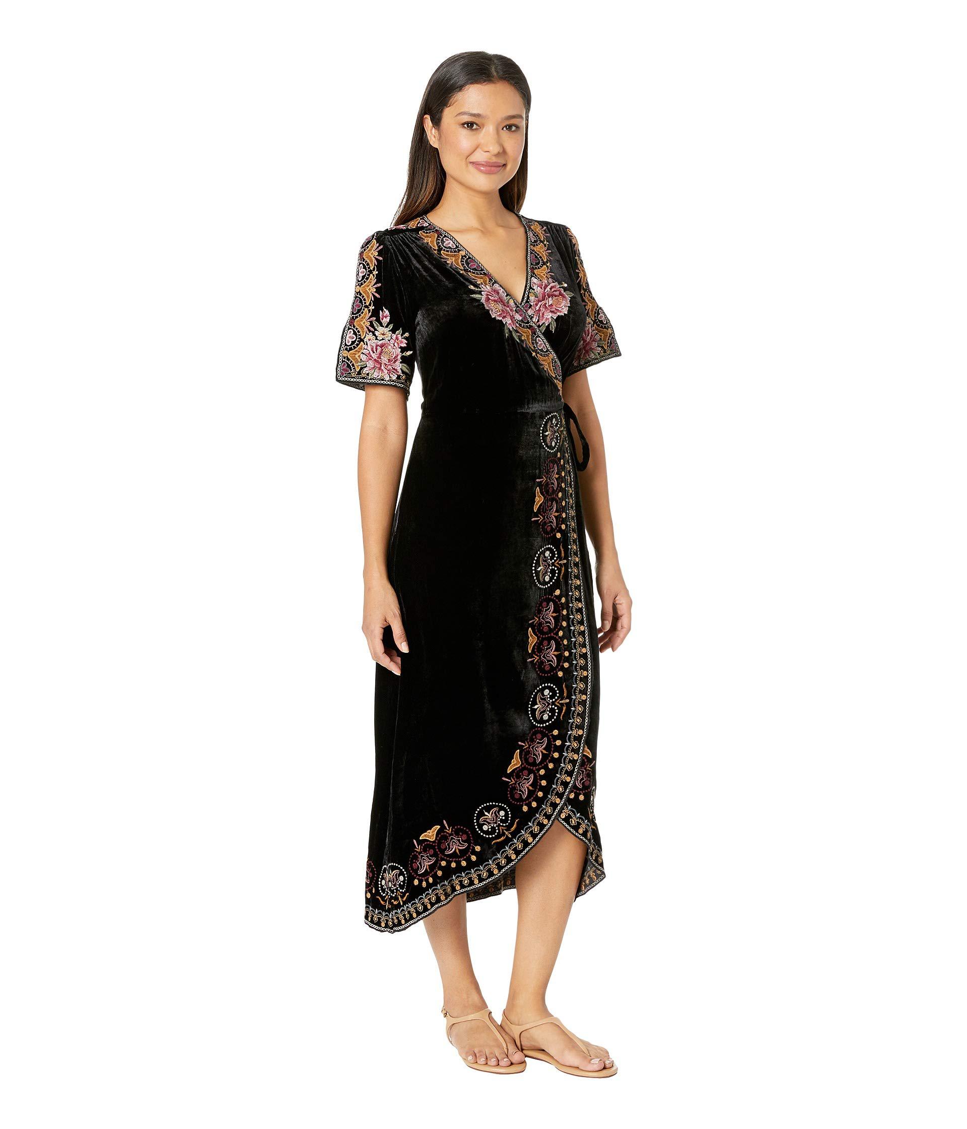 johnny was joanna velvet wrap dress