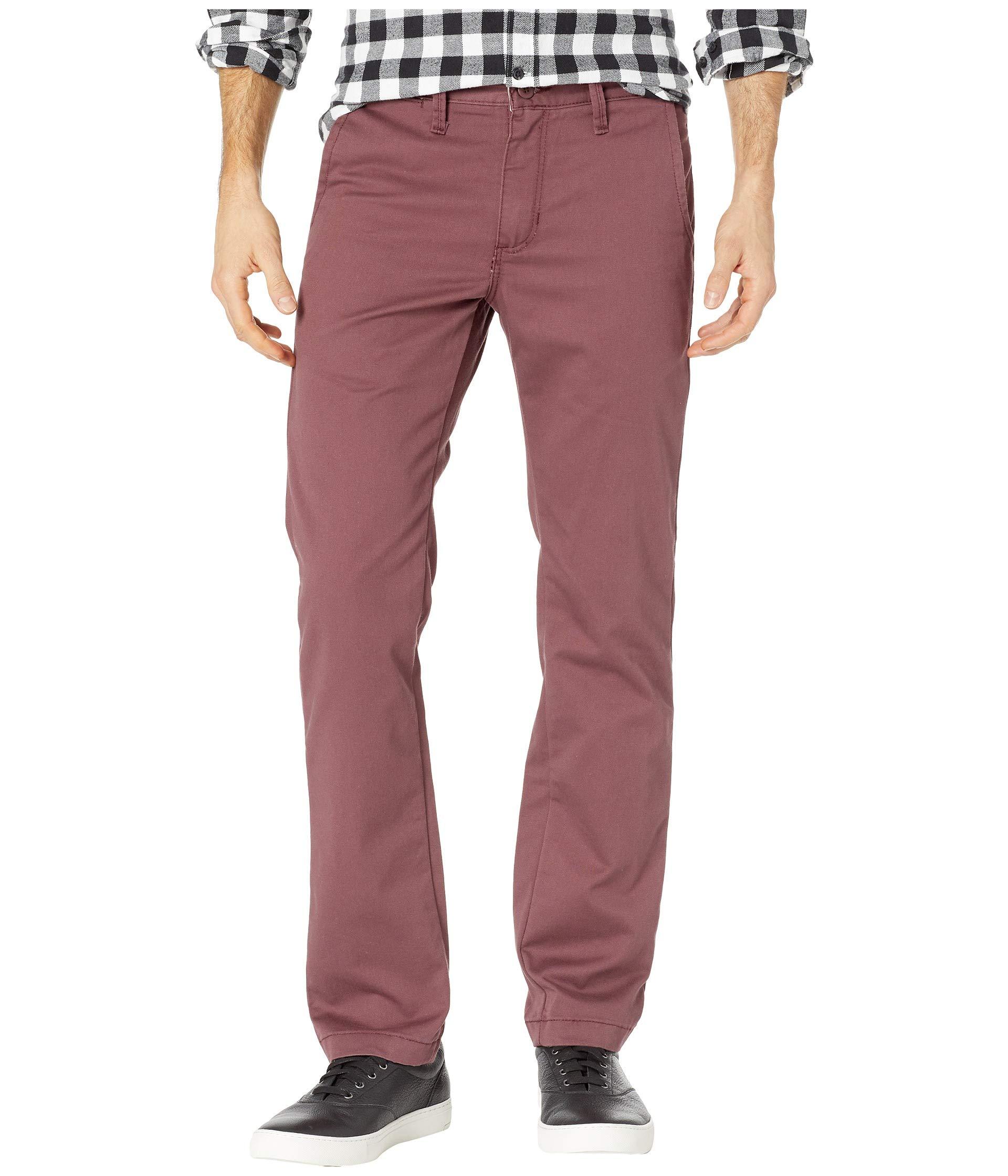 Vans Cotton Authentic Stretch Chino Pants in Burgundy (Red) for Men - Lyst