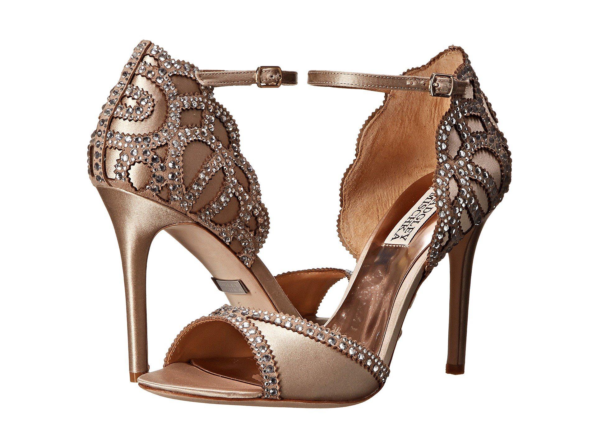 Lyst - Badgley Mischka Roxy (nude Satin) High Heels in Natural Lyst - Badgley Mischka Roxy (nude Satin) High Heels in Natural