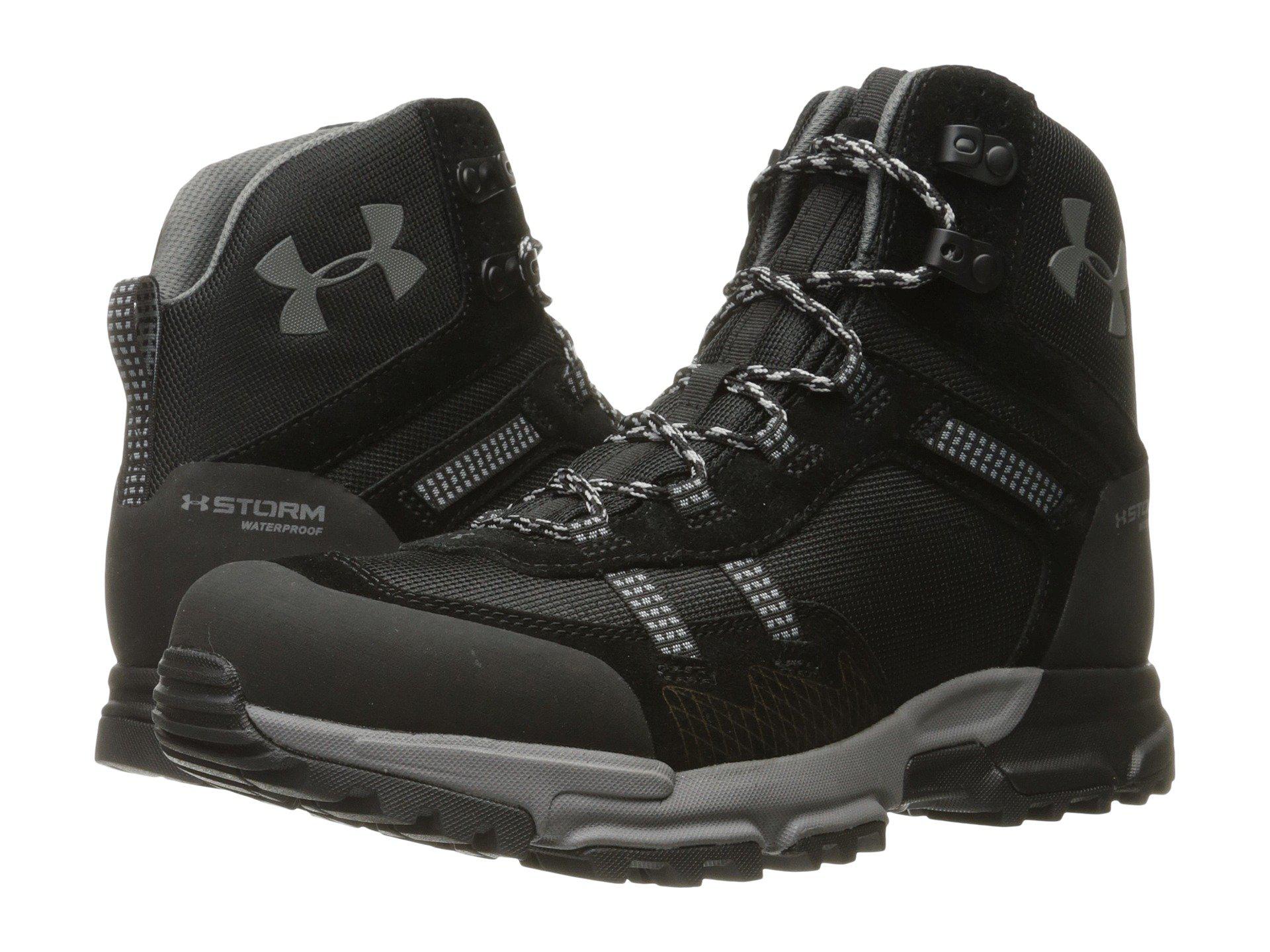 Under Armour Rubber Post Canyon Mid Waterproof Hiking Boot in Black ...