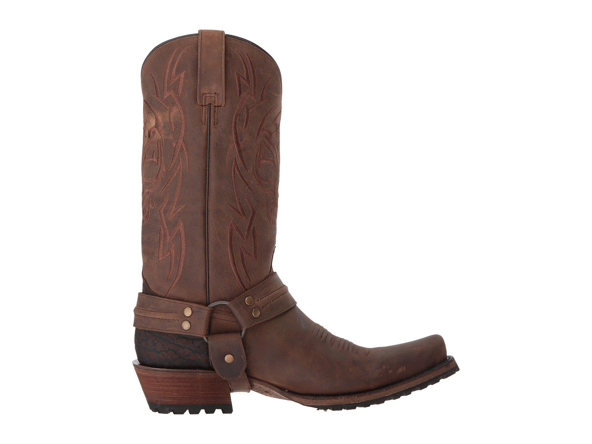 Roper Skull (brown Leather) Cowboy Boots for Men Lyst