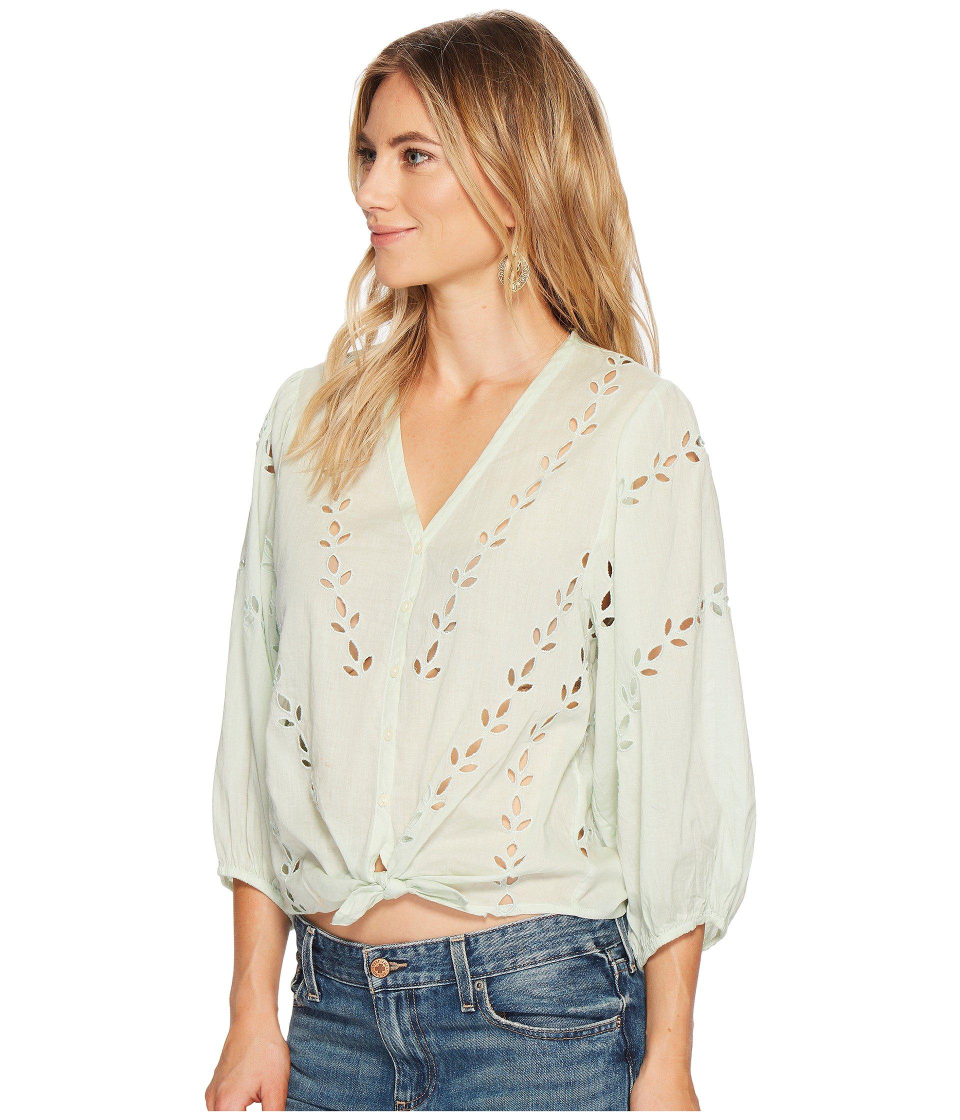 lucky brand eyelet peasant top