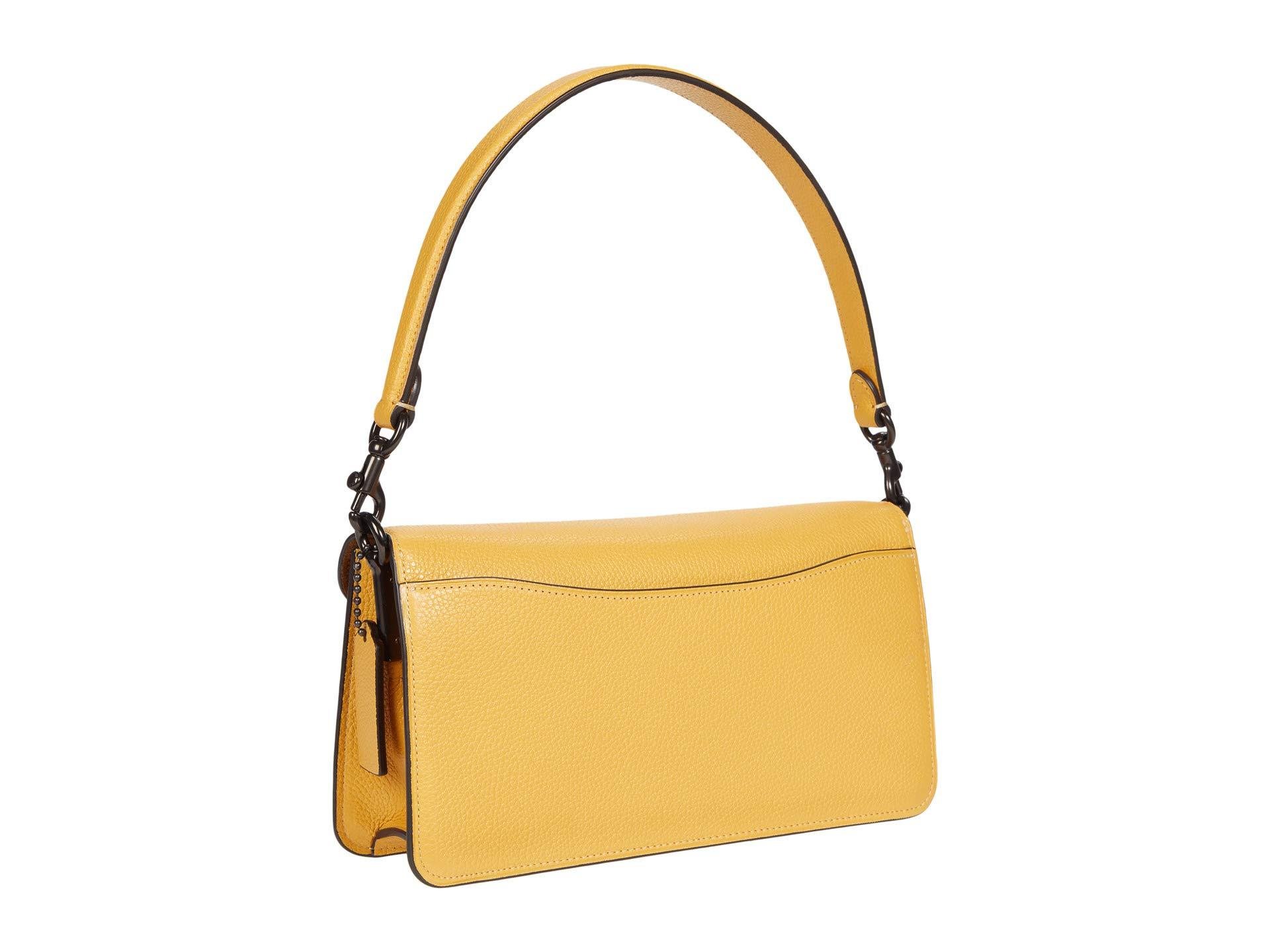 COACH Polished Pebble Leather Tabby Shoulder Bag 26 in Yellow - Lyst