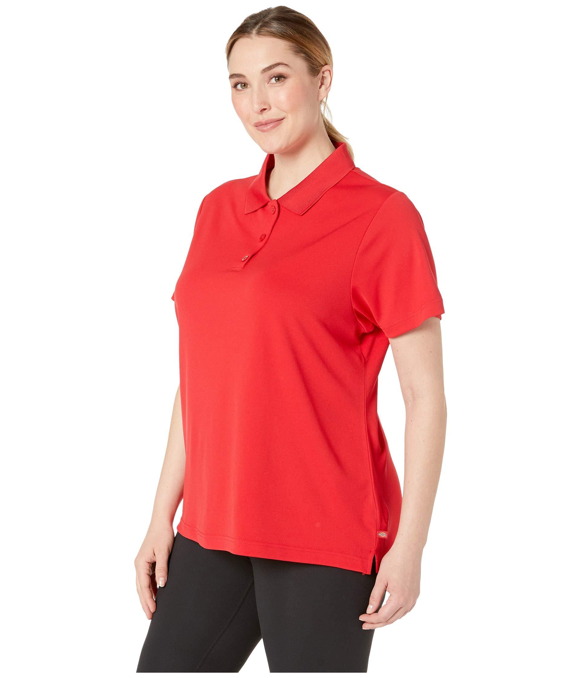 womens red polo shirt plus size