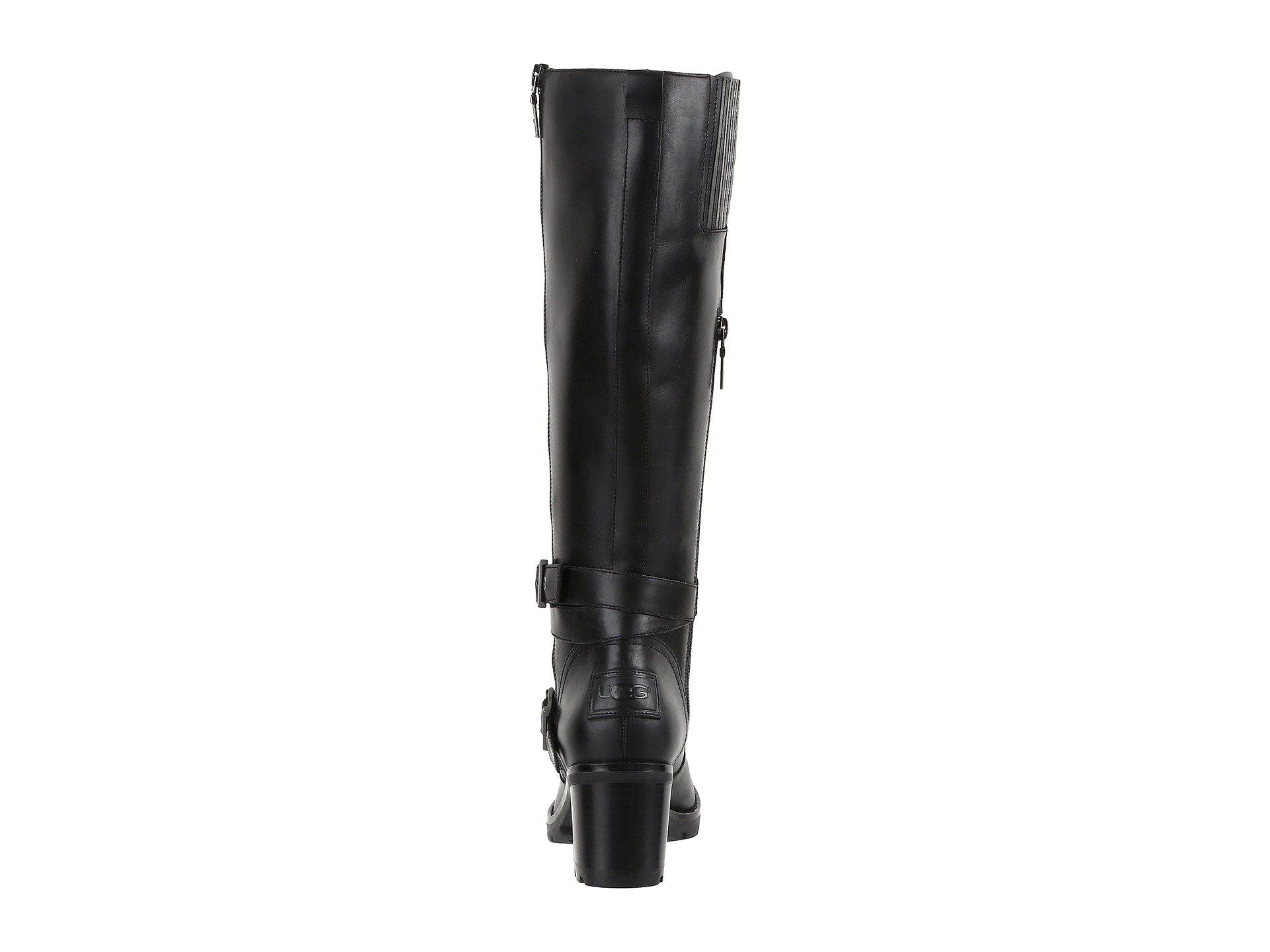 UGG Lana Leather Knee-High Boots in Black | Lyst