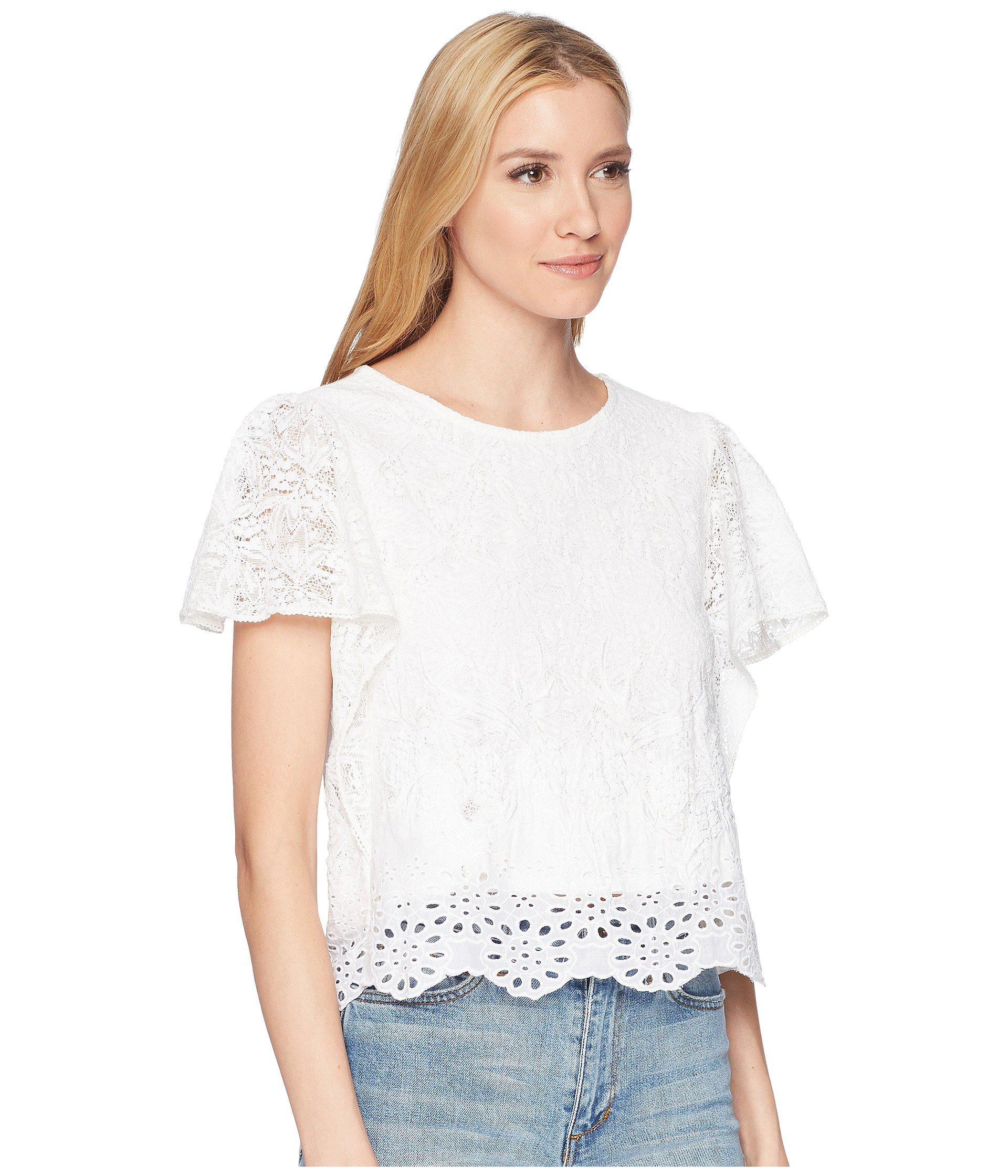 lucky brand white eyelet top