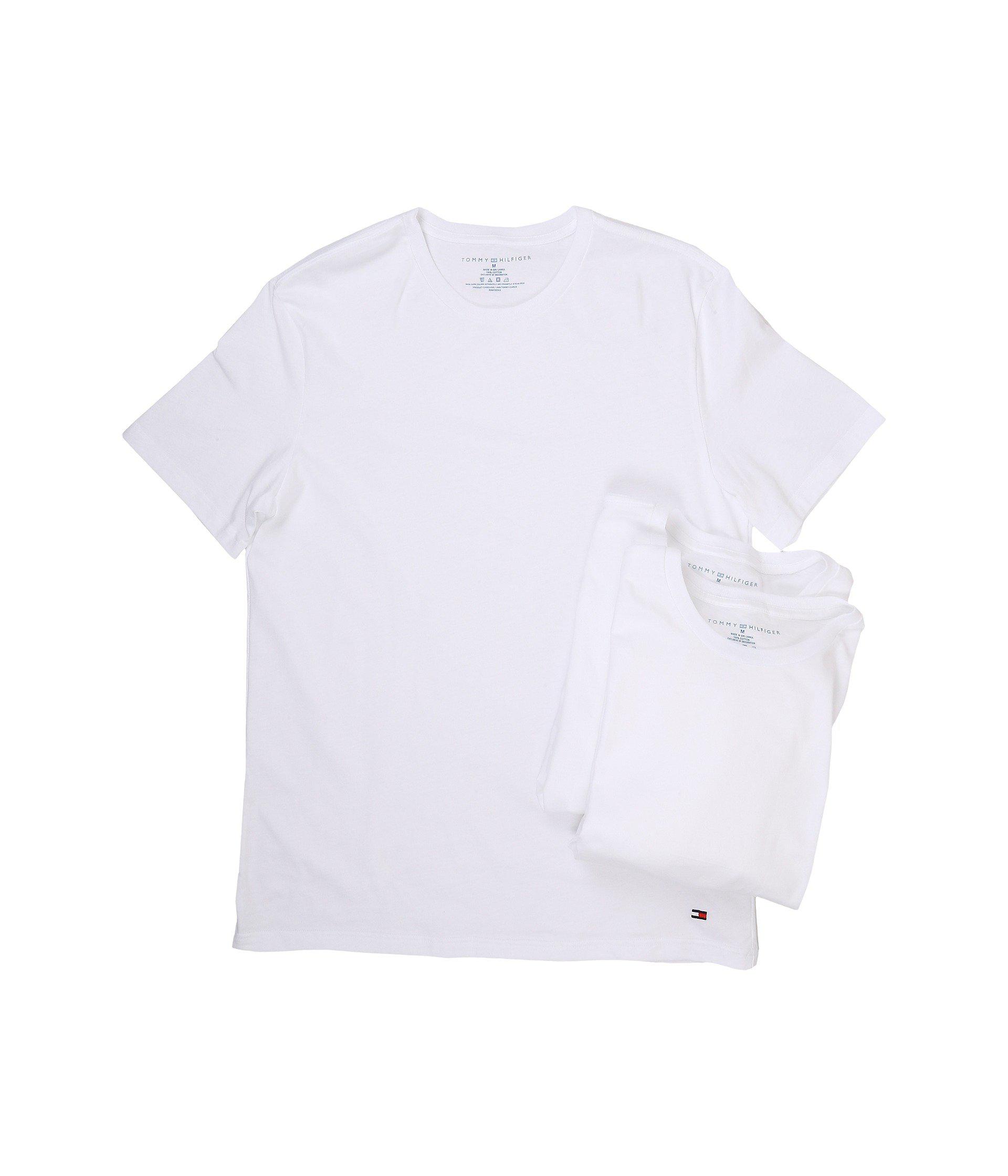 Tommy Hilfiger Men/'s Crew Neck 100/% Cotton Basic Tee T-shirts 3 Pack Undershirts