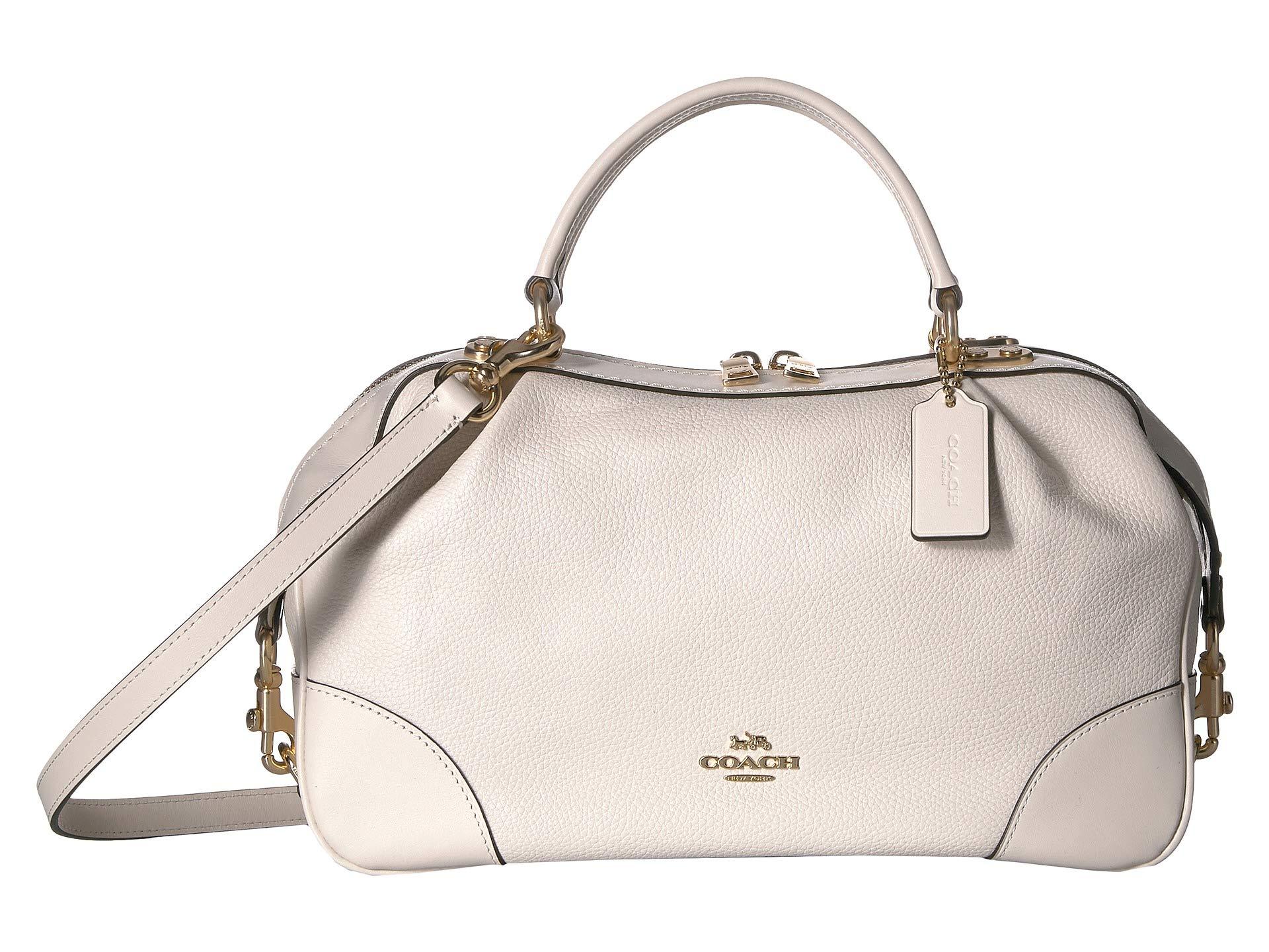 coach polished pebble leather lane satchel