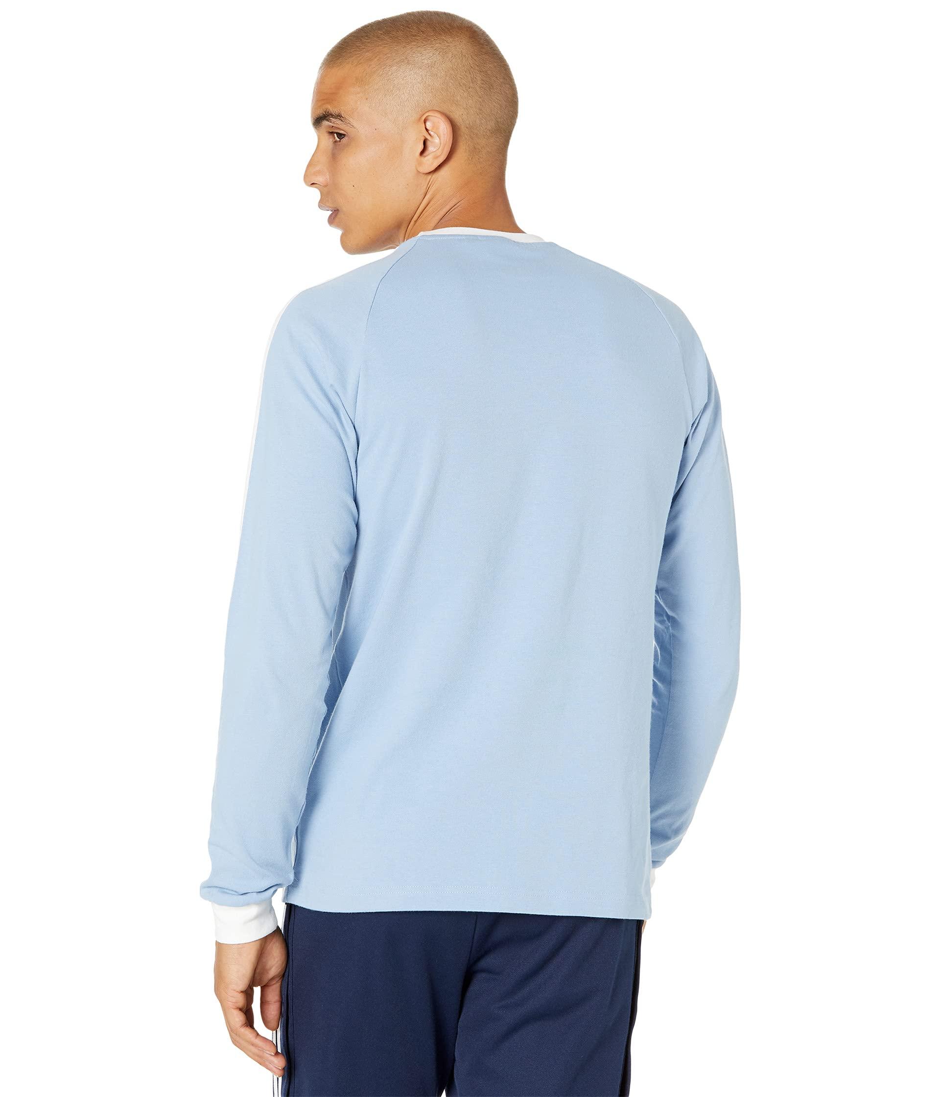adidas Originals Cotton 3-stripes Long Sleeve Tee (legend Marine) T Shirt  in Blue for Men - Lyst
