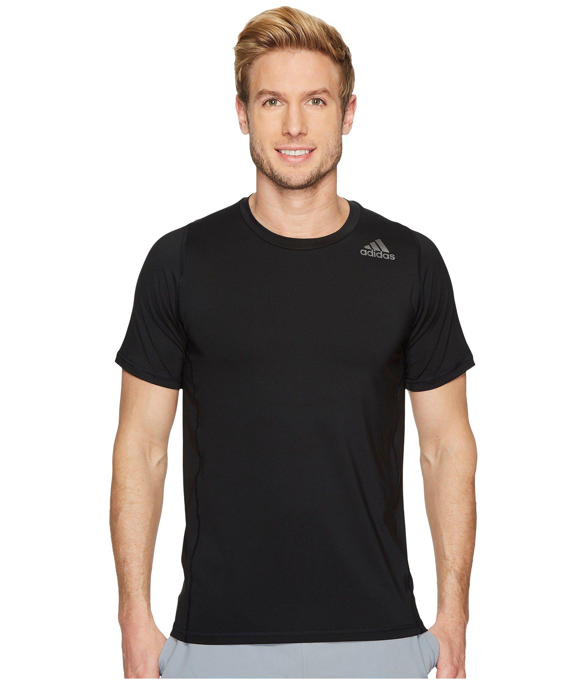 adidas Synthetic Alphaskin Sport Fitted Short Sleeve Tee in Black for Men |  Lyst