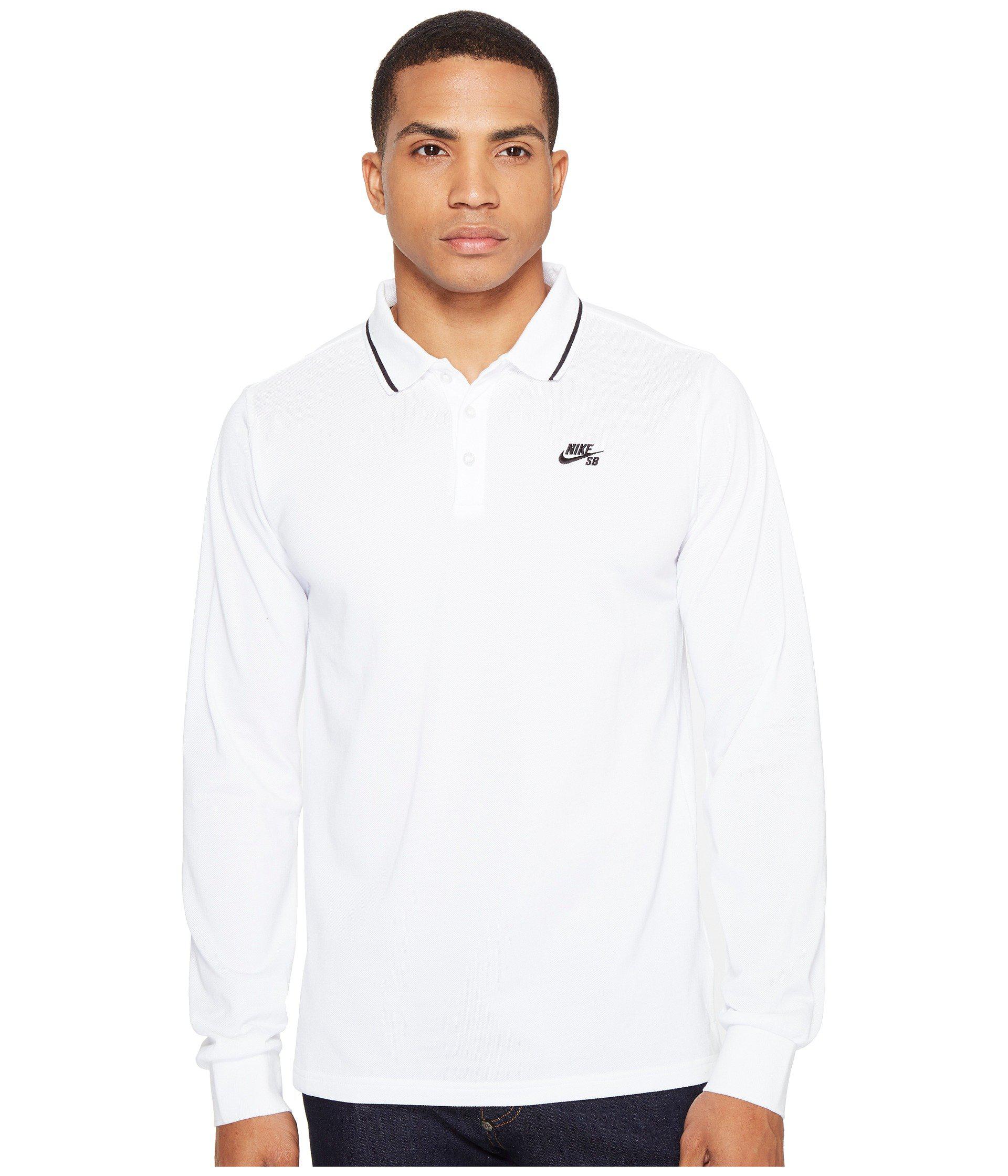 Second grade Coincidence Bog Nike Sb Dri-fit Piqué Long Sleeve Polo in White for Men | Lyst