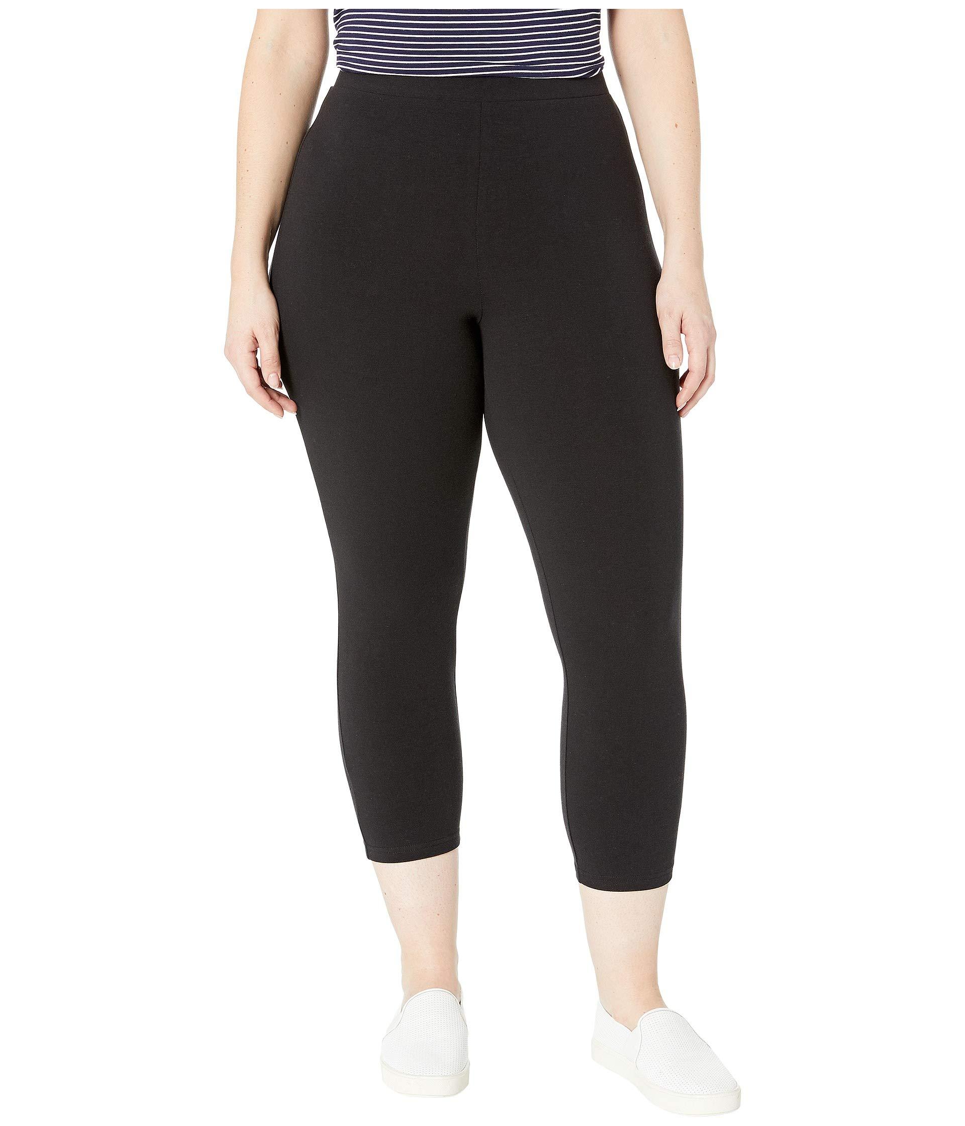 Hue Womens Exposed Waistband Active Capris Black Size Medium