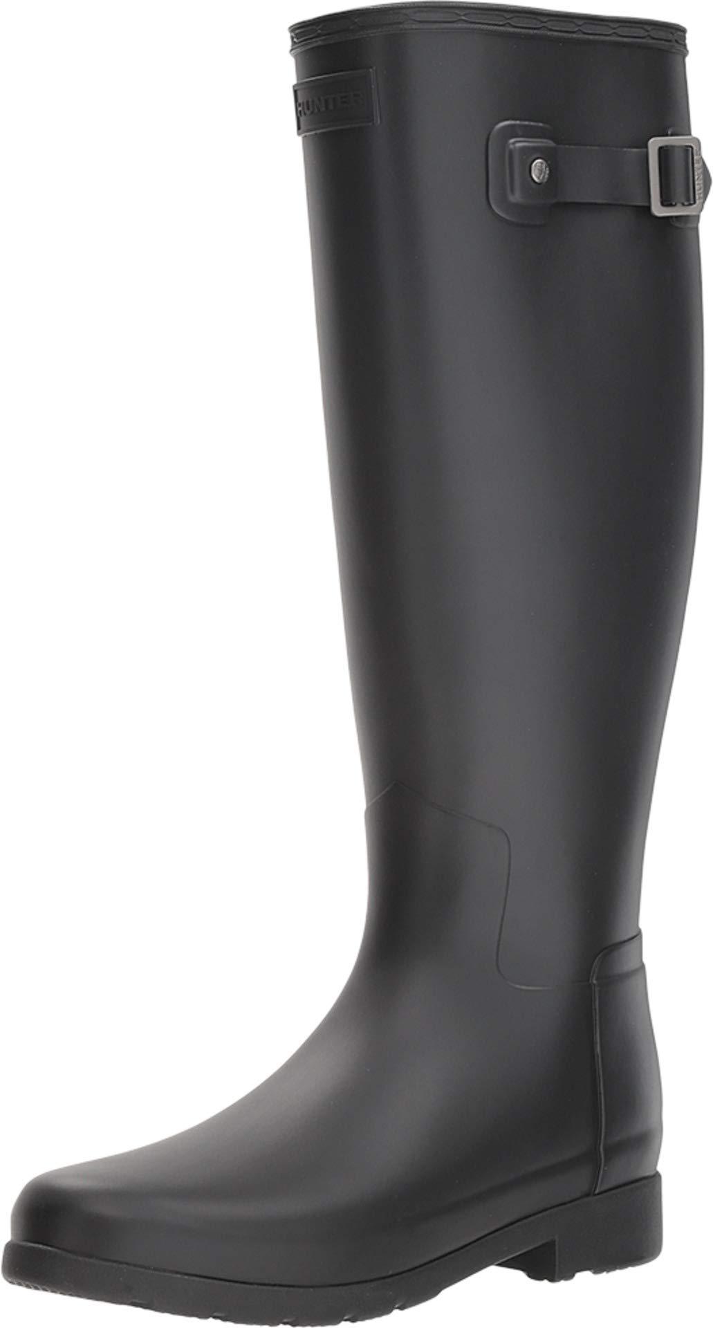 HUNTER Original Refined Wide Calf Rain Boot Matte in Black | Lyst