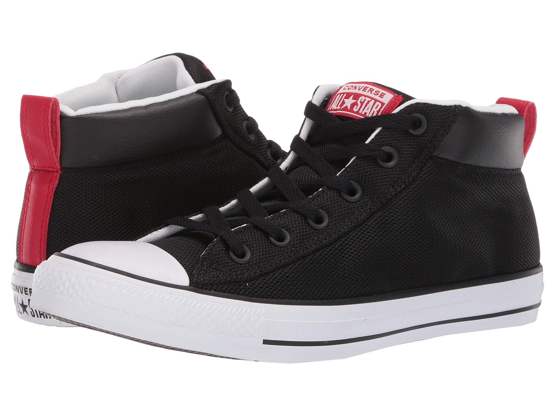black white and red converse