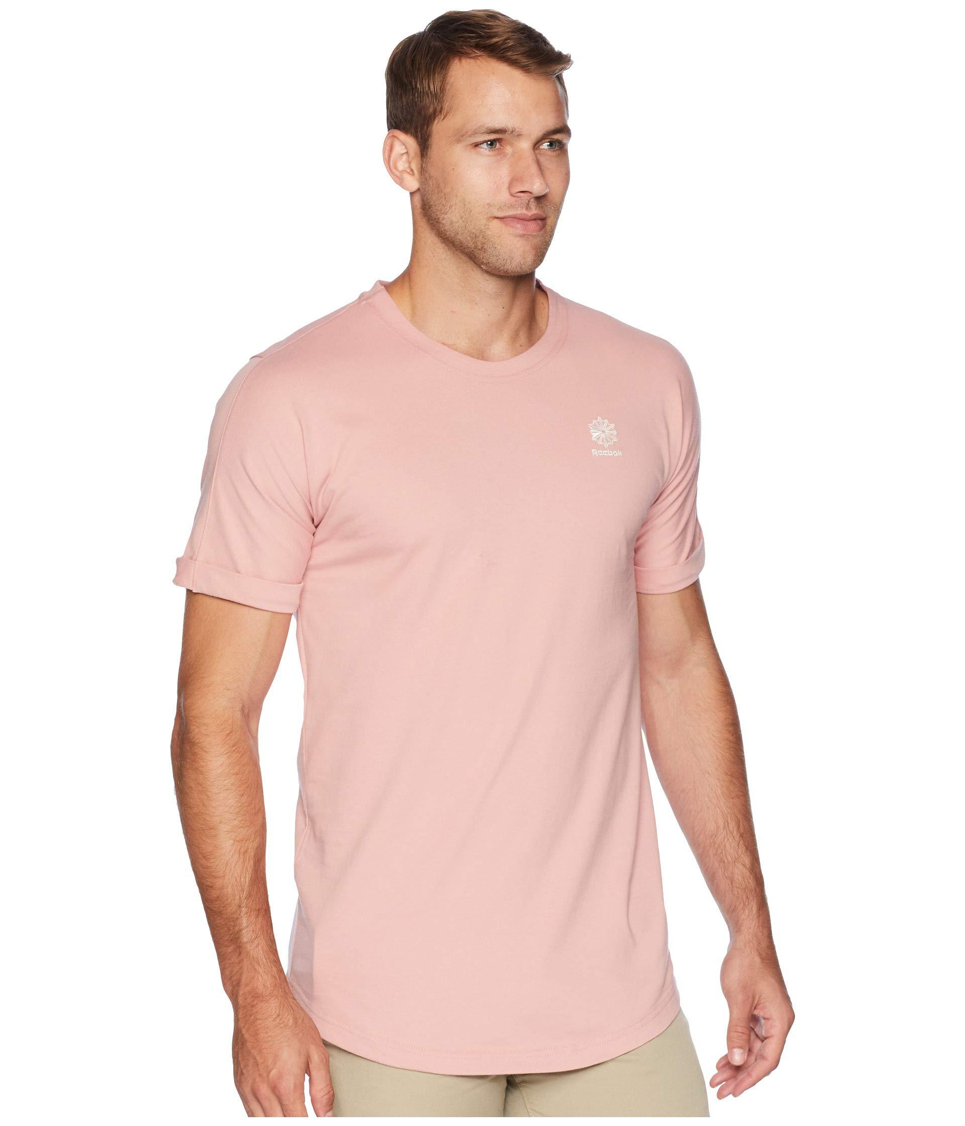 reebok t shirt mens pink