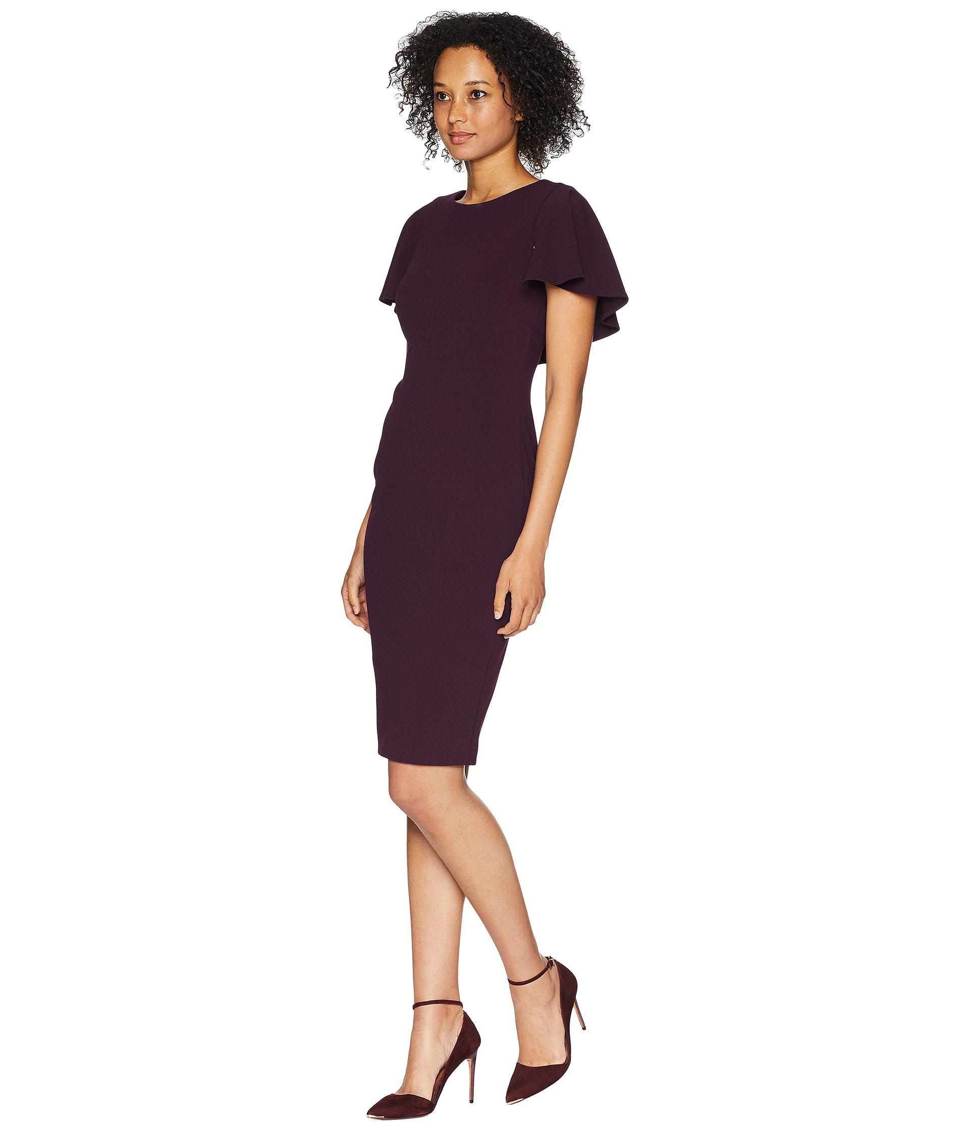 Calvin Klein Flutter Sleeve Sheath Dress Cd8c133d in Purple | Lyst