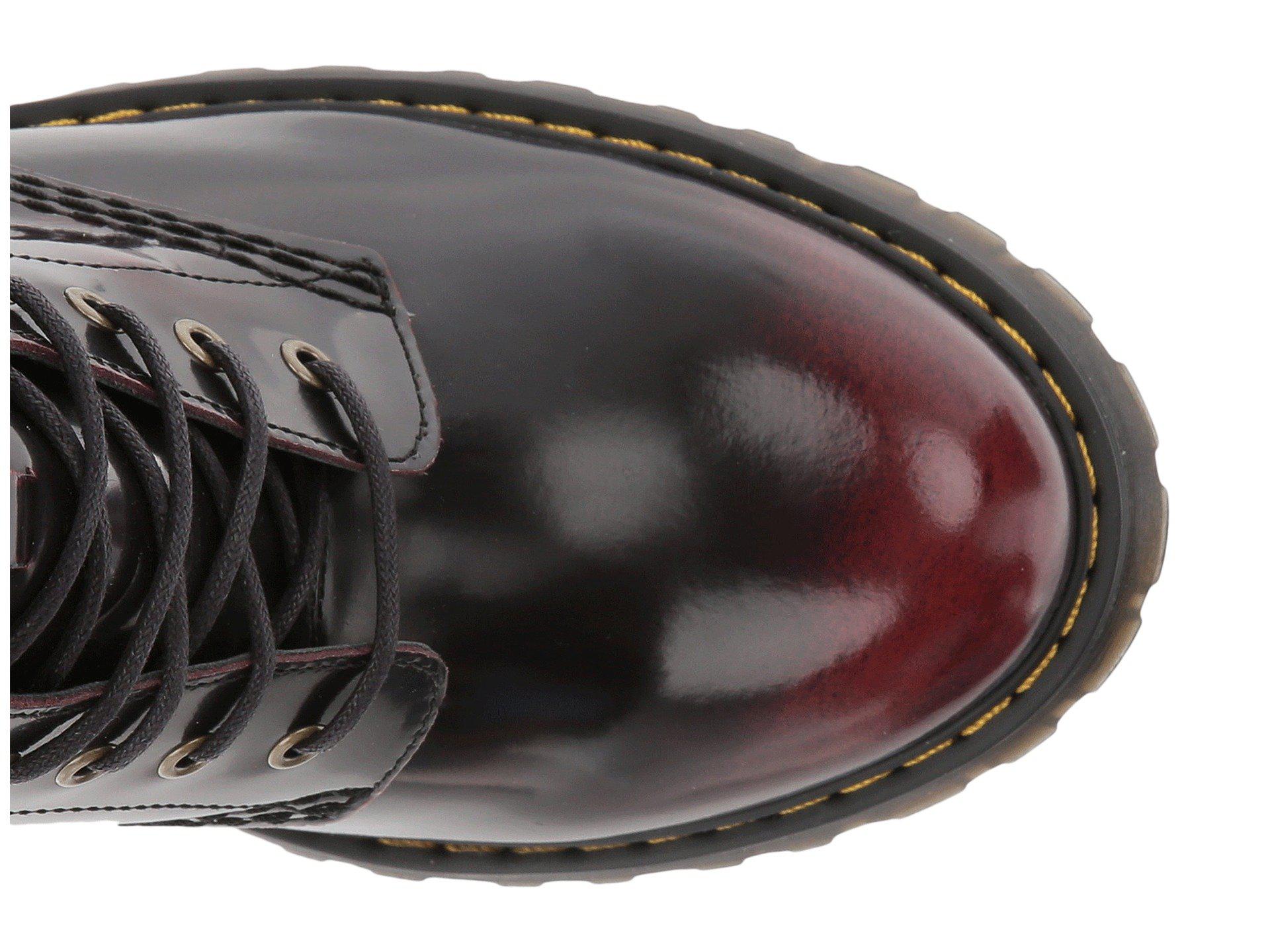 Dr. Martens Leather Kendra 10-eye Boot (cherry Red/arcadia) Women's Boots  in Black | Lyst