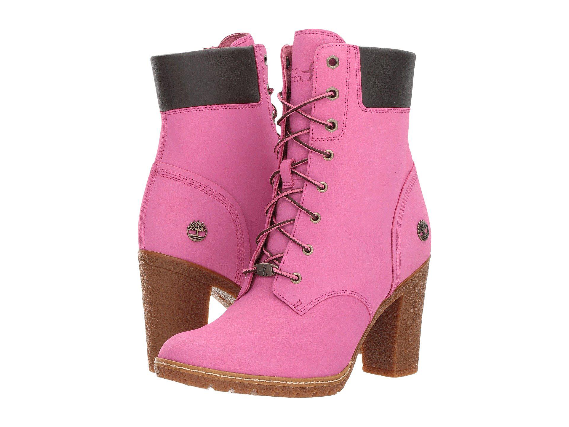 pink knee high timberland boots