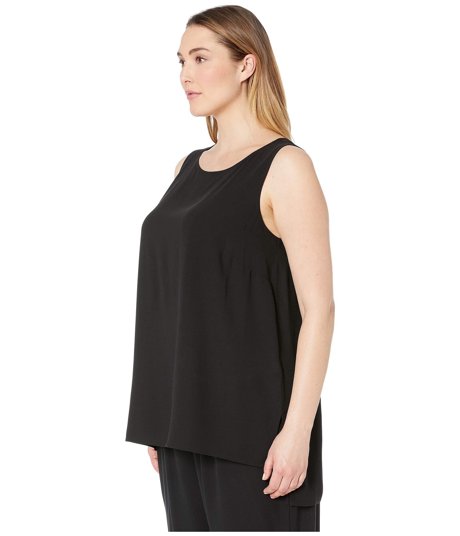 Lyst Eileen Fisher Plus Size Silk Crepe Bateau Neck Long