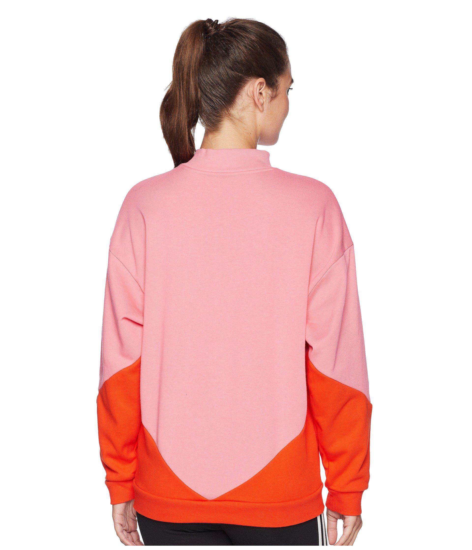 adidas Originals Cotton Colorado Panelled Half Zip Sweatshirt In Pink | Lyst