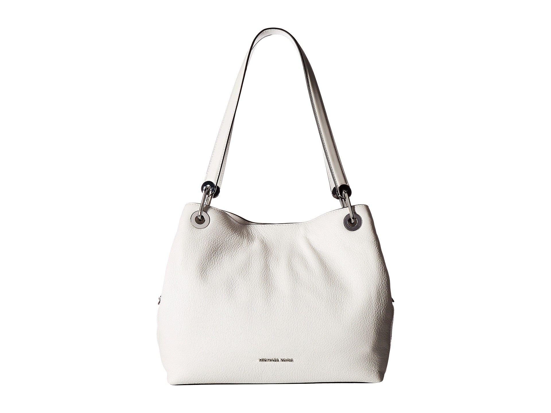 MICHAEL Kors Raven Large Pebbled Leather Tote in White |