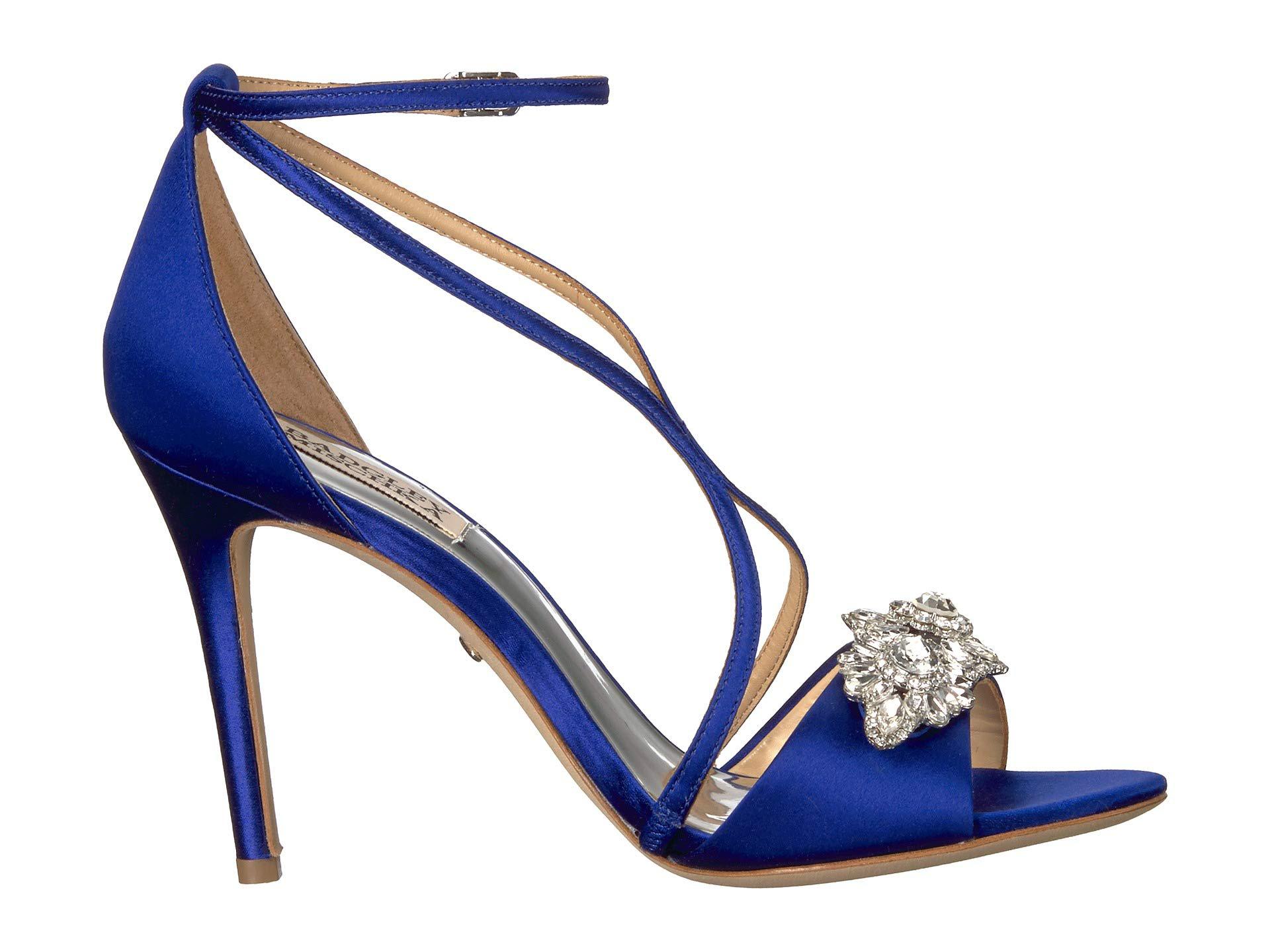 Badgley Mischka Leather Vanessa (cobalt Blue Satin) High Heels | Lyst