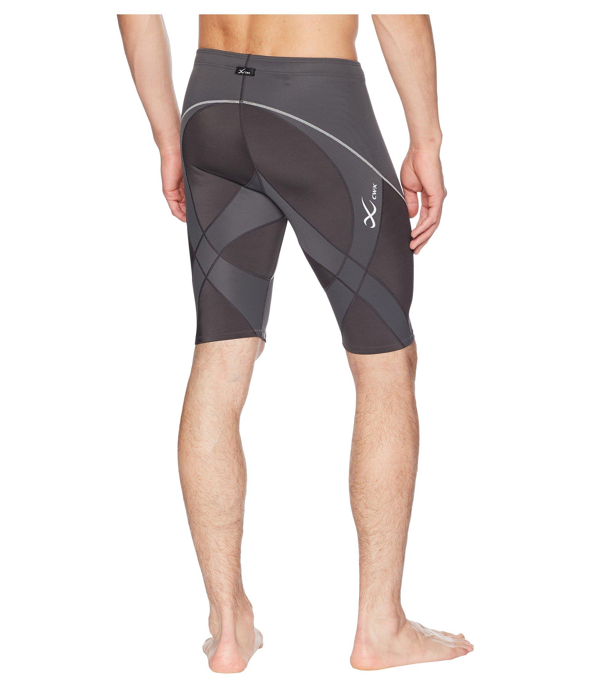 CW-X Men/'s Mid Rise Endurance Pro Compression Shorts Charcoal//Charcoal//Silver