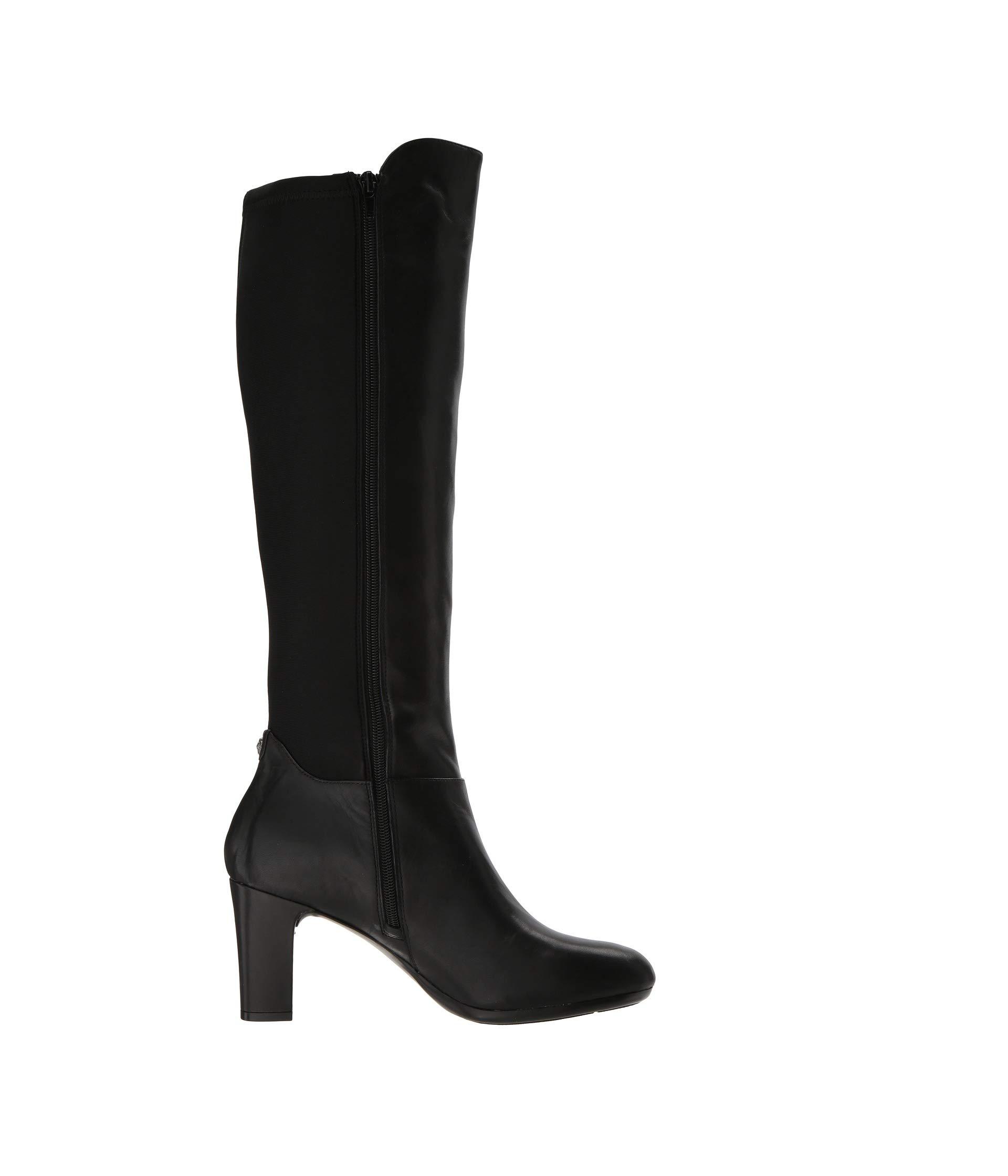 Anne Klein Leather Sylvie Boot Wide Calf in Black Leather (Black) - Lyst