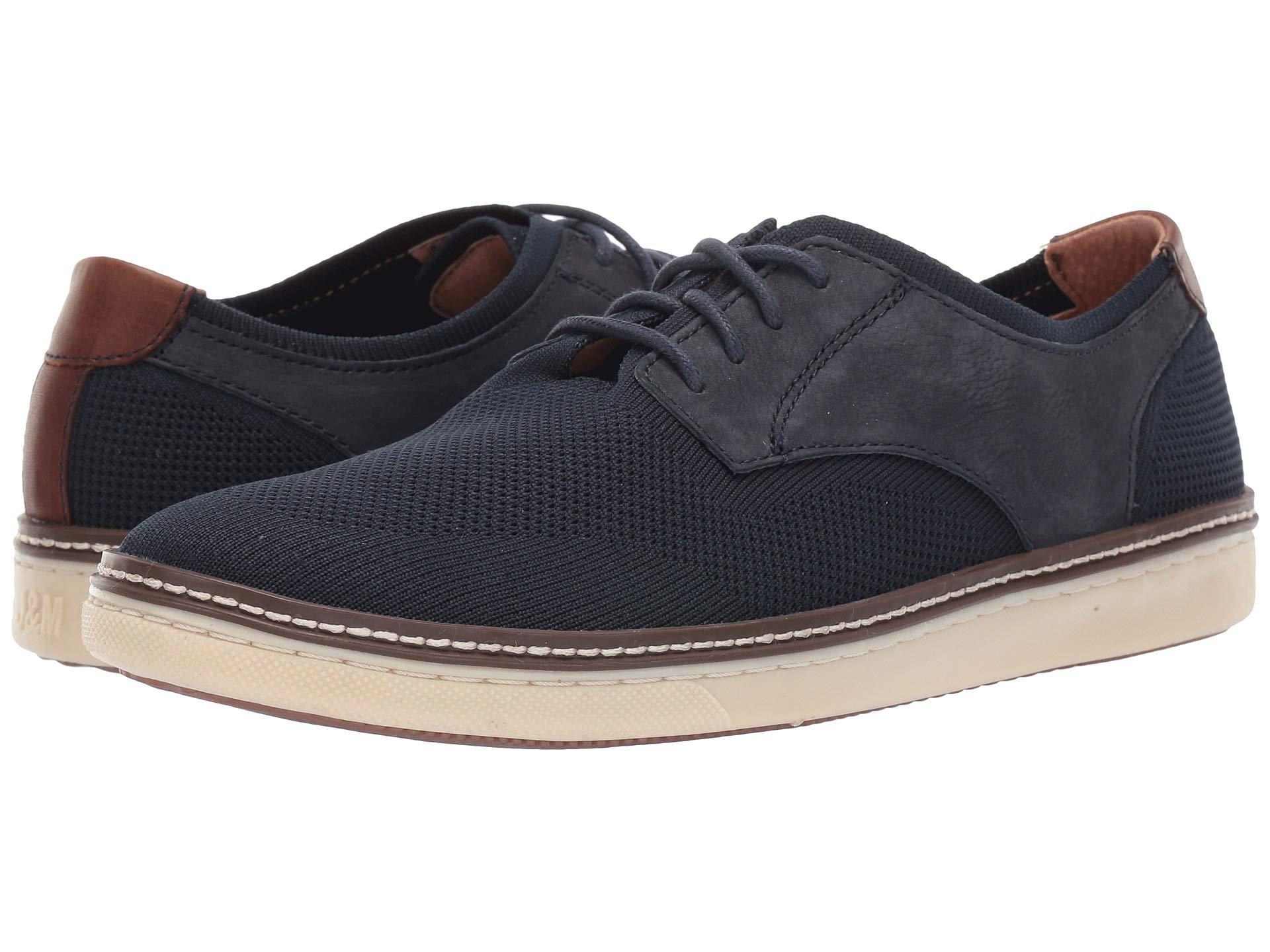 Johnston & Murphy Leather Mcguffey Plain Toe (navy Knit/nubuck) Men's ...