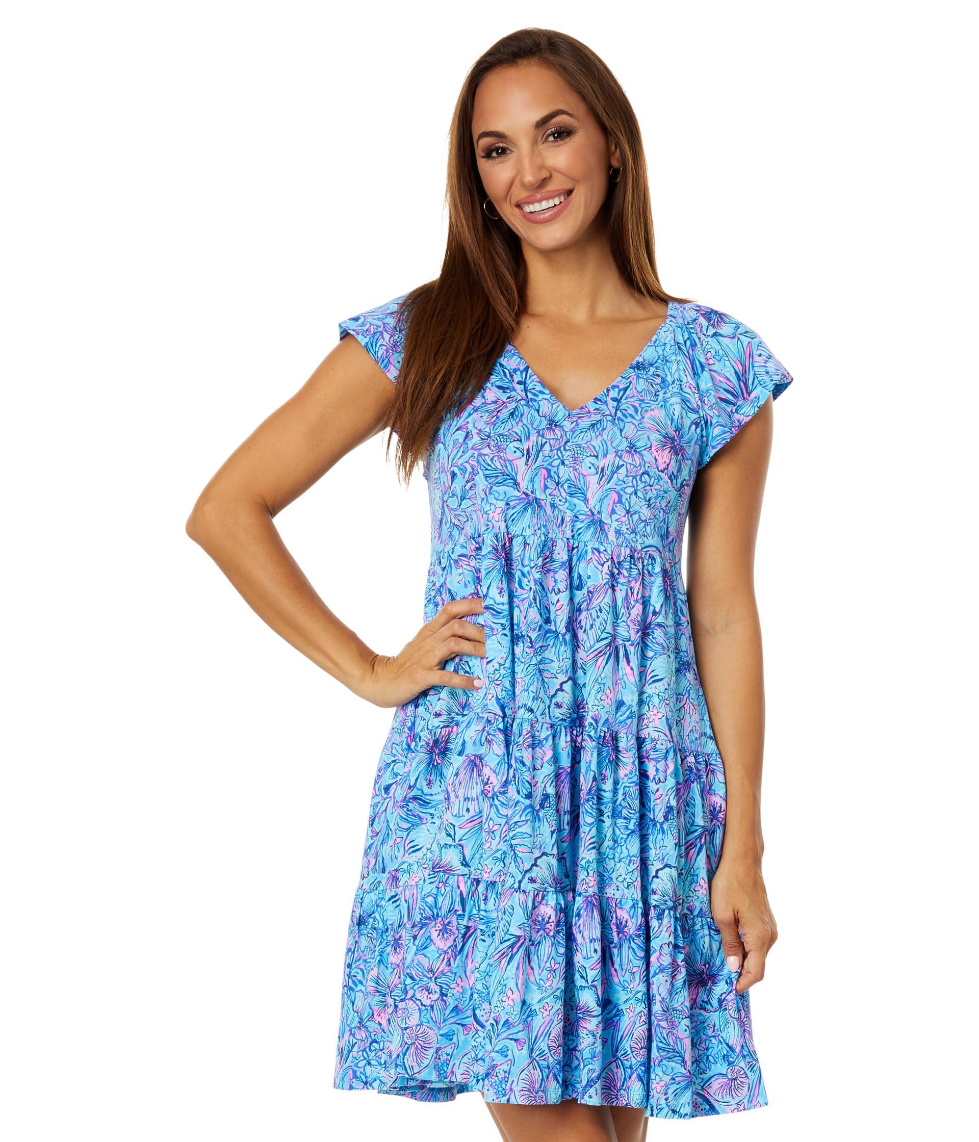Lilly Pulitzer Kawai Flutter Sleeve Dress in Blue | Lyst