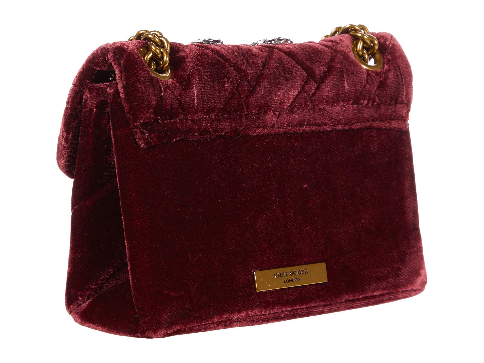 Kurt Geiger Velvet Mini Kensington in Red,Dark (Red) Lyst