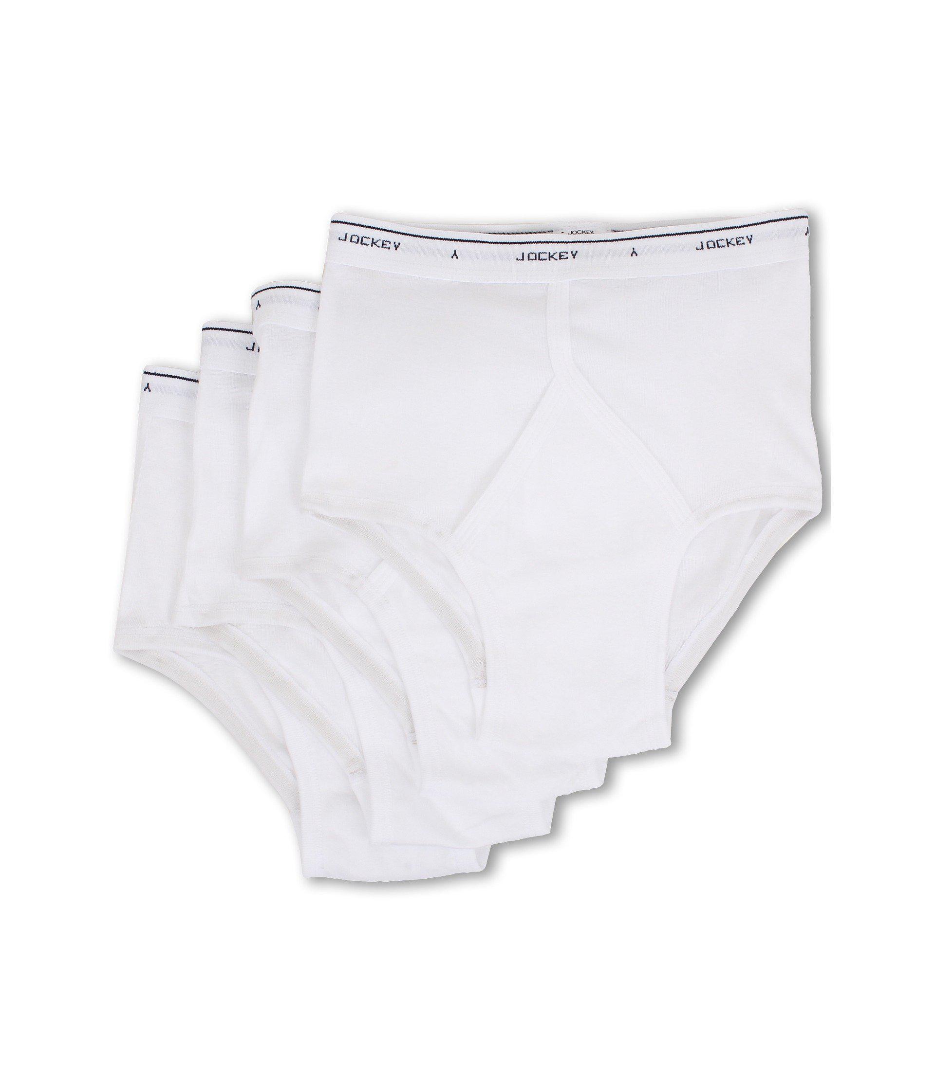 Jockey Cotton Fullrise Brief 4pack in White for Men Lyst