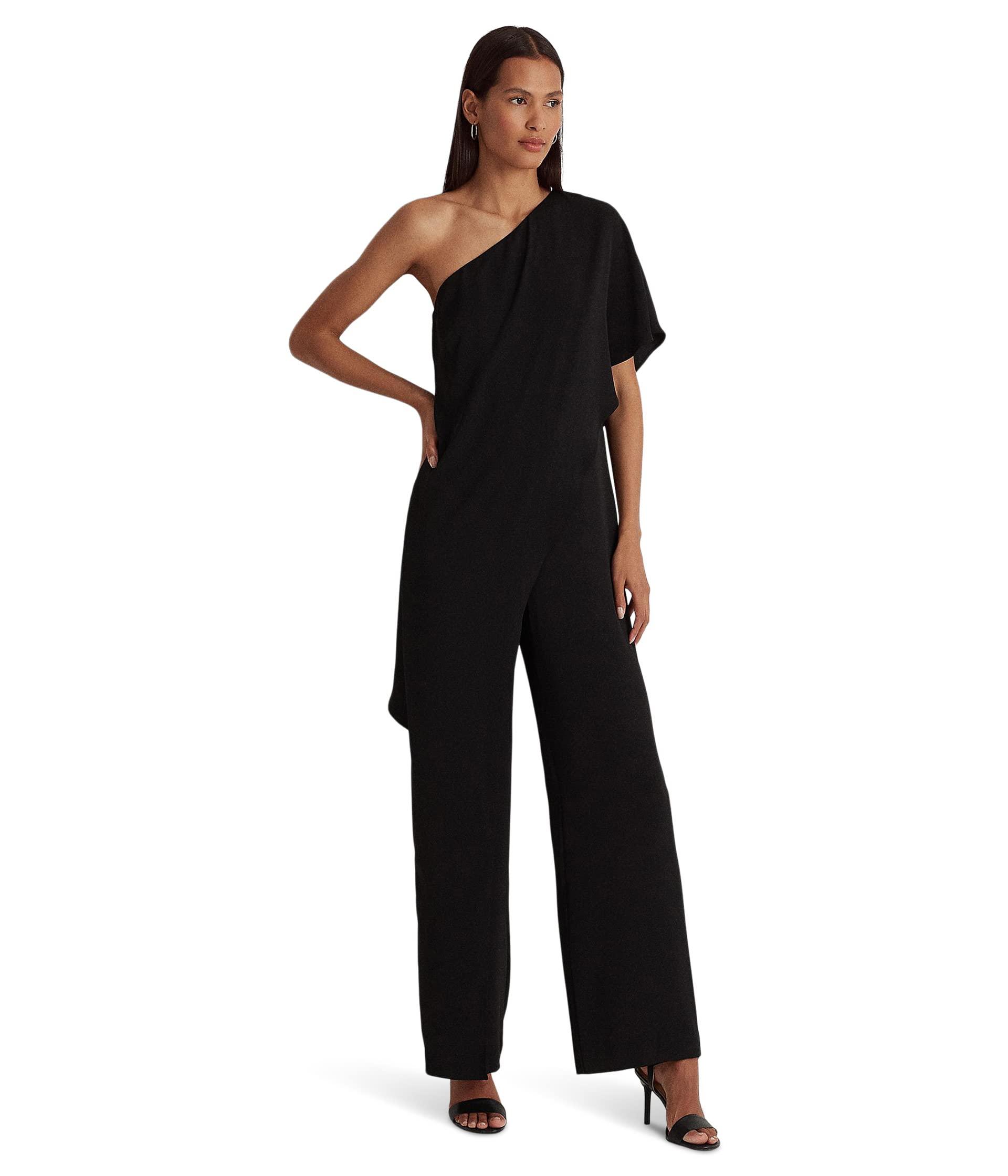 Lauren by Ralph Lauren Cape Oneshoulder Jumpsuit in Black Lyst