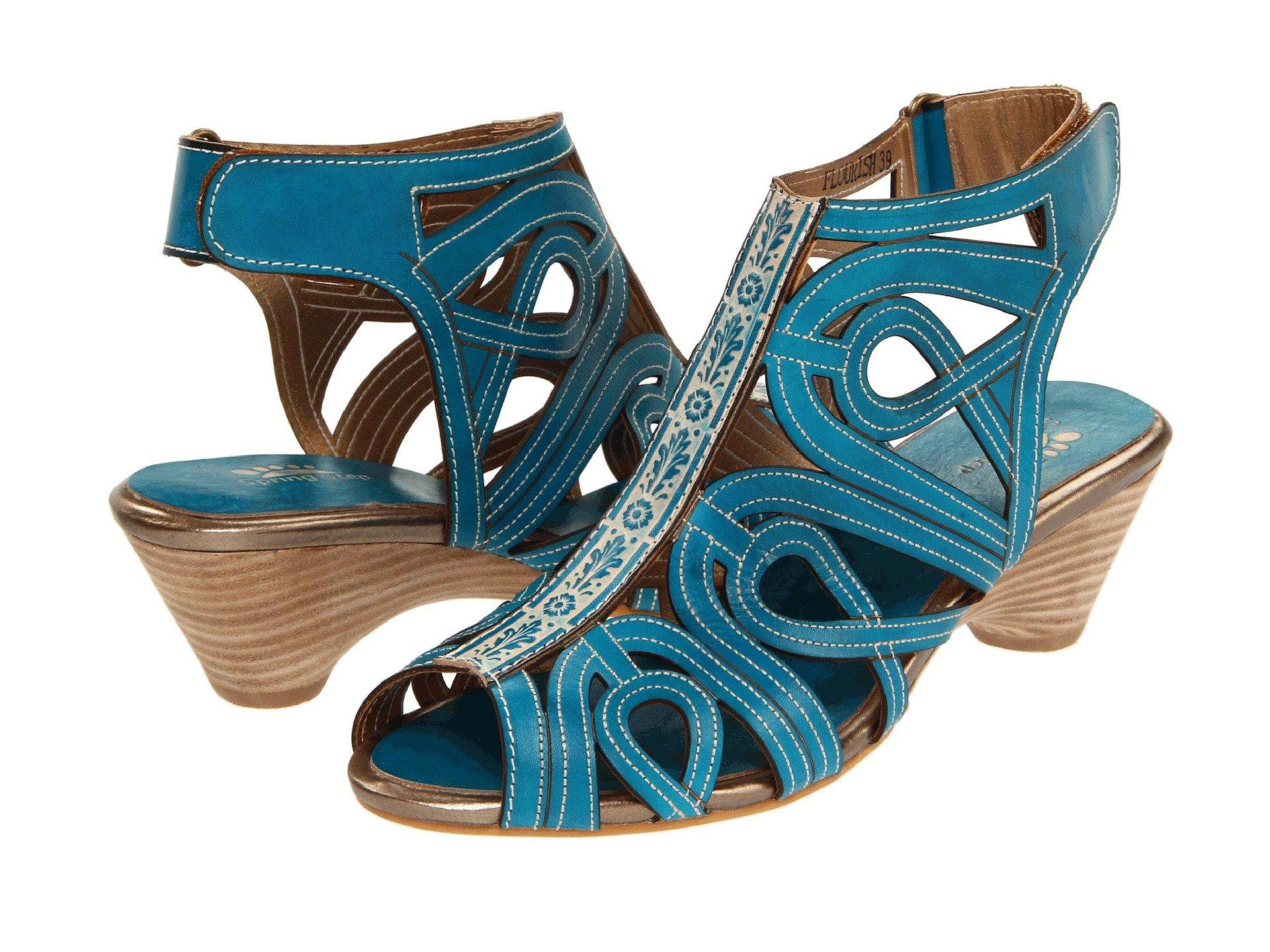 spring step blue sandals