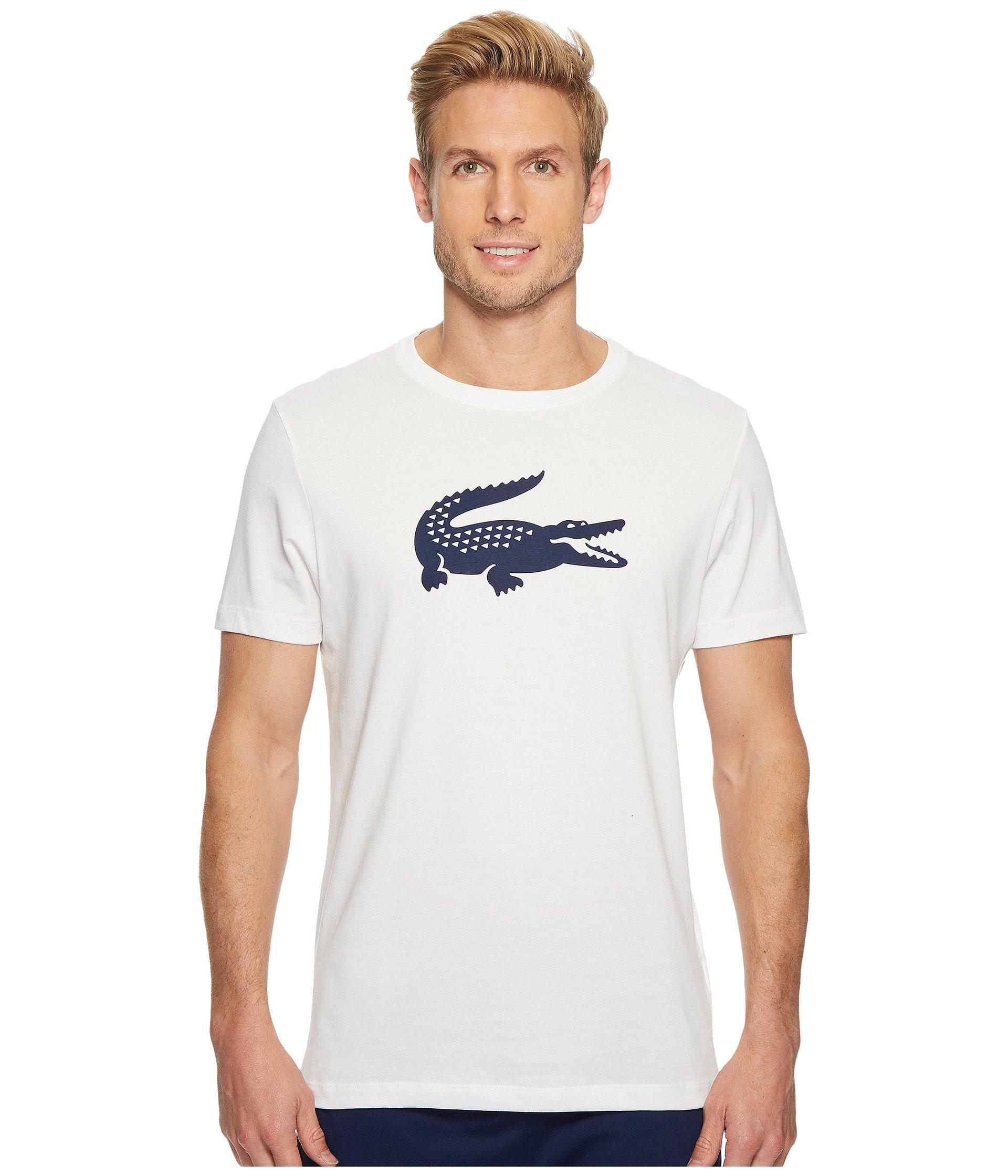 Lacoste Cotton Sport Oversize Croc Tech Jersey Tennis T-shirt in White ...