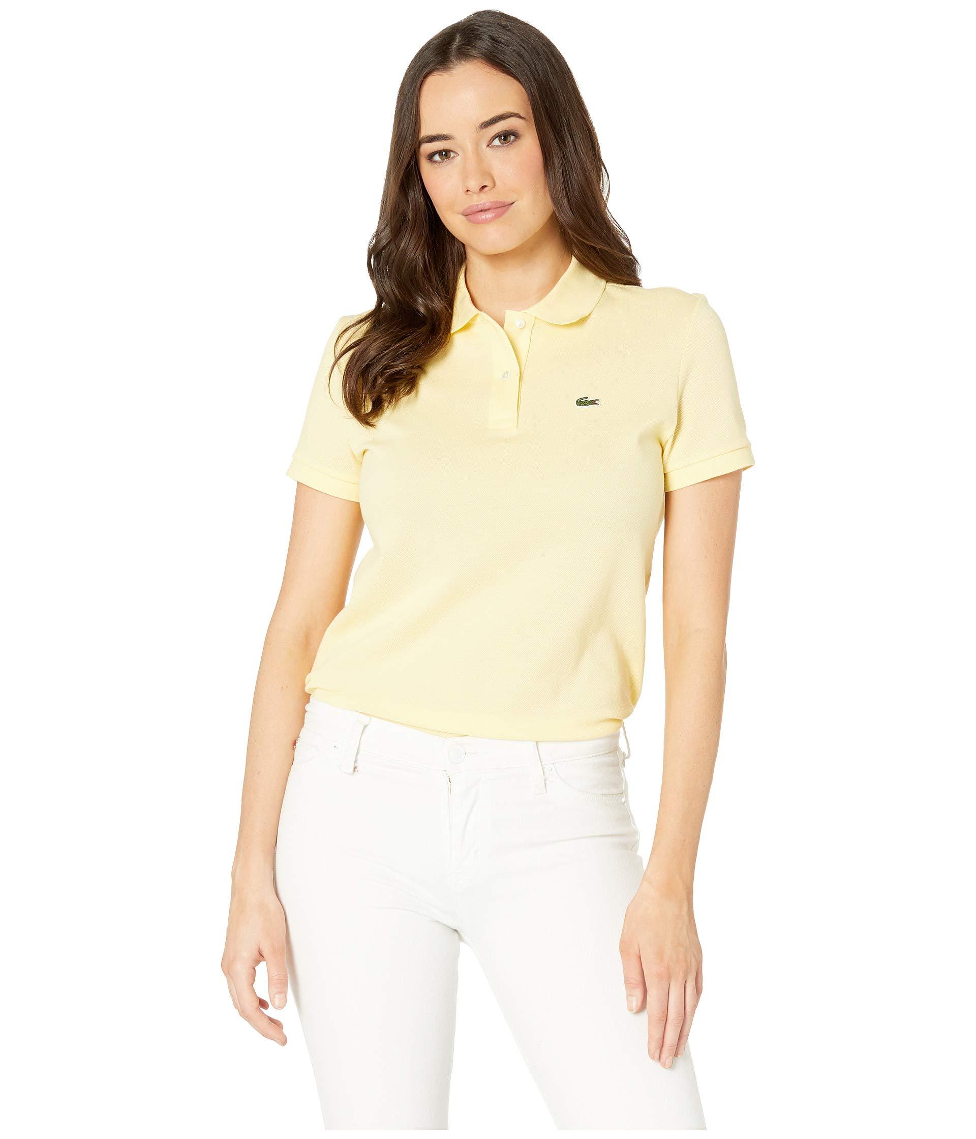 Lacoste Cotton Classic Fit Short Sleeve Polo in Yellow - Lyst